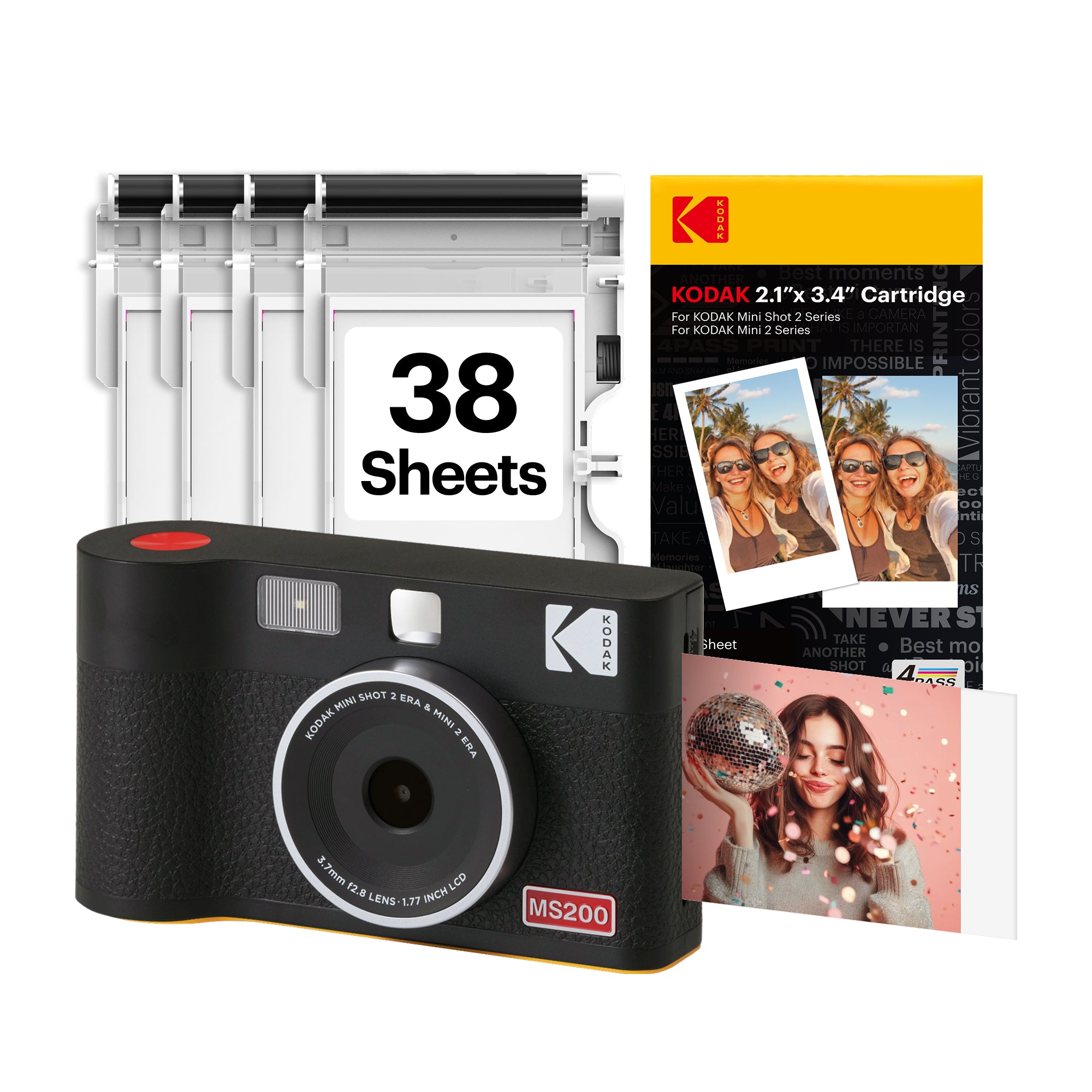 Máy ảnh Kodak Instant Cam Mini 2 ERA MS200 | Đen | Chính hãng - thiet ke va phu kien