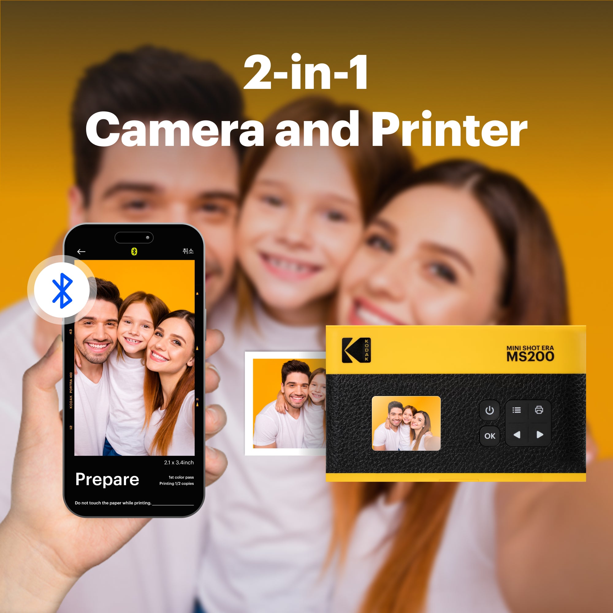 Máy ảnh Kodak Instant Cam Mini 2 ERA MS200 | Đen | Chính hãng