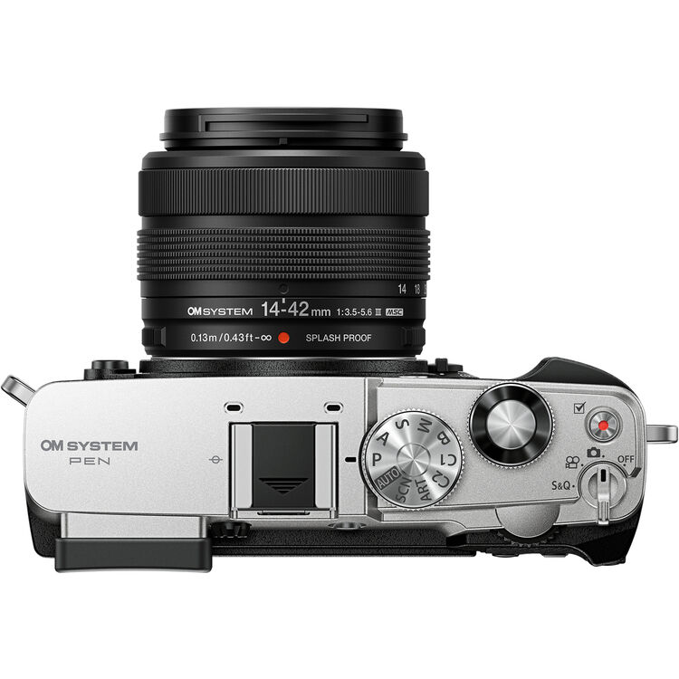 Máy ảnh OM SYSTEM PEN kèm ống kính M.Zuiko Digital 14-42mm F3.5-5.6 III (Màu Bạc) | Chính hãng Fullvat