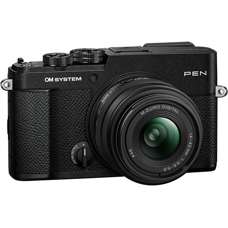 Máy ảnh OM SYSTEM PEN kèm ống kính M.Zuiko Digital 14-42mm F3.5-5.6 III (Màu Đen) | Chính hãng Fullvat