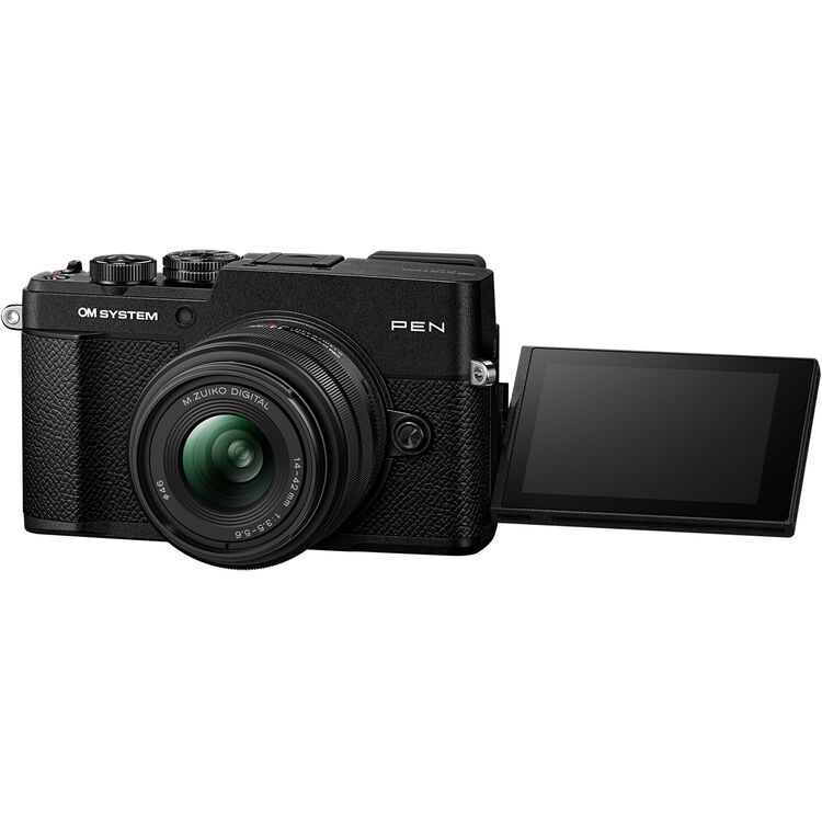 Máy ảnh OM SYSTEM PEN kèm ống kính M.Zuiko Digital 14-42mm F3.5-5.6 III (Màu Đen) | Chính hãng Fullvat