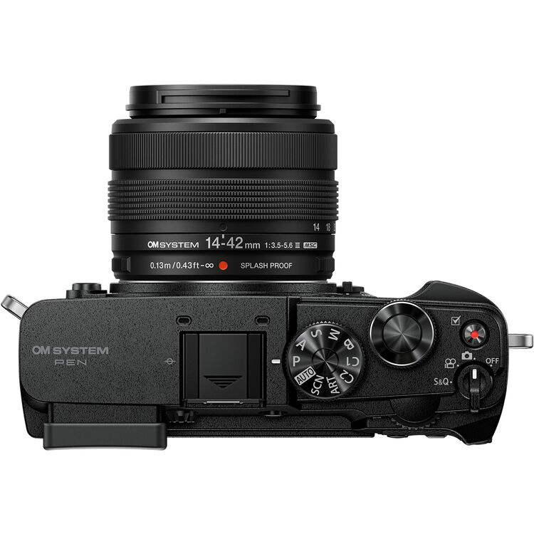 Máy ảnh OM SYSTEM PEN kèm ống kính M.Zuiko Digital 14-42mm F3.5-5.6 III (Màu Đen) | Chính hãng Fullvat