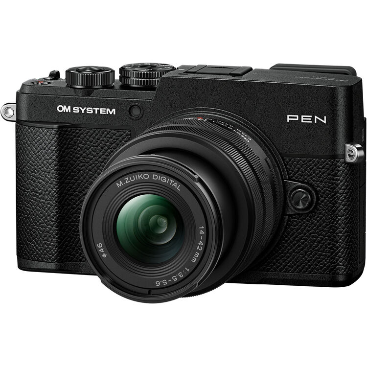Máy ảnh OM SYSTEM PEN kèm ống kính M.Zuiko Digital 14-42mm F3.5-5.6 III (Màu Đen) | Chính hãng Fullvat