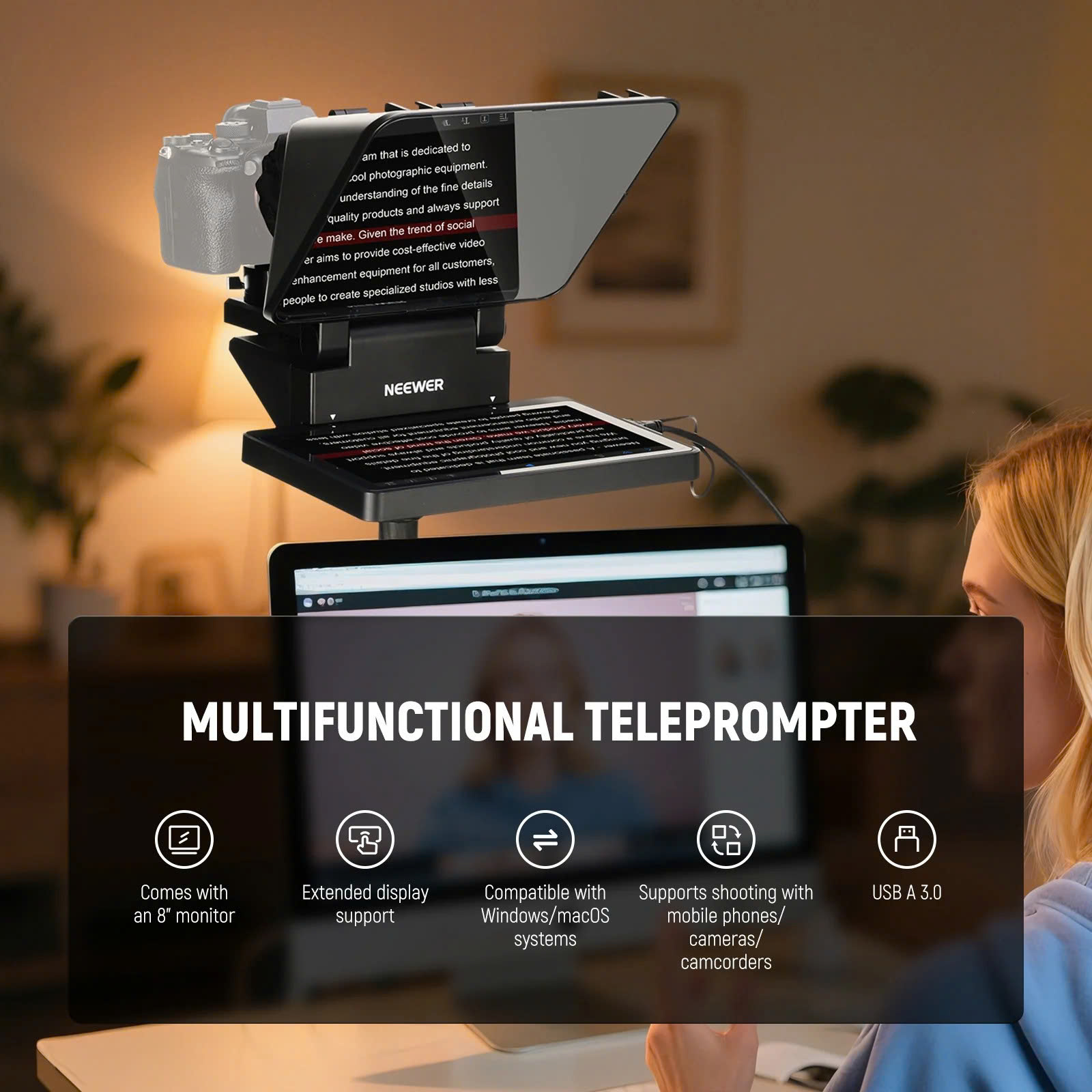 Máy nhắc chữ điều khiển từ xa NEEWER X11 2-In-1 kèm màn hình | Chính hãng