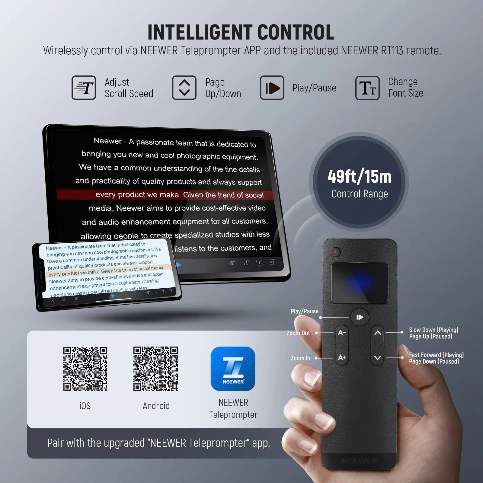 Máy nhắc chữ điều khiển từ xa NEEWER X12 II | Chính hãng