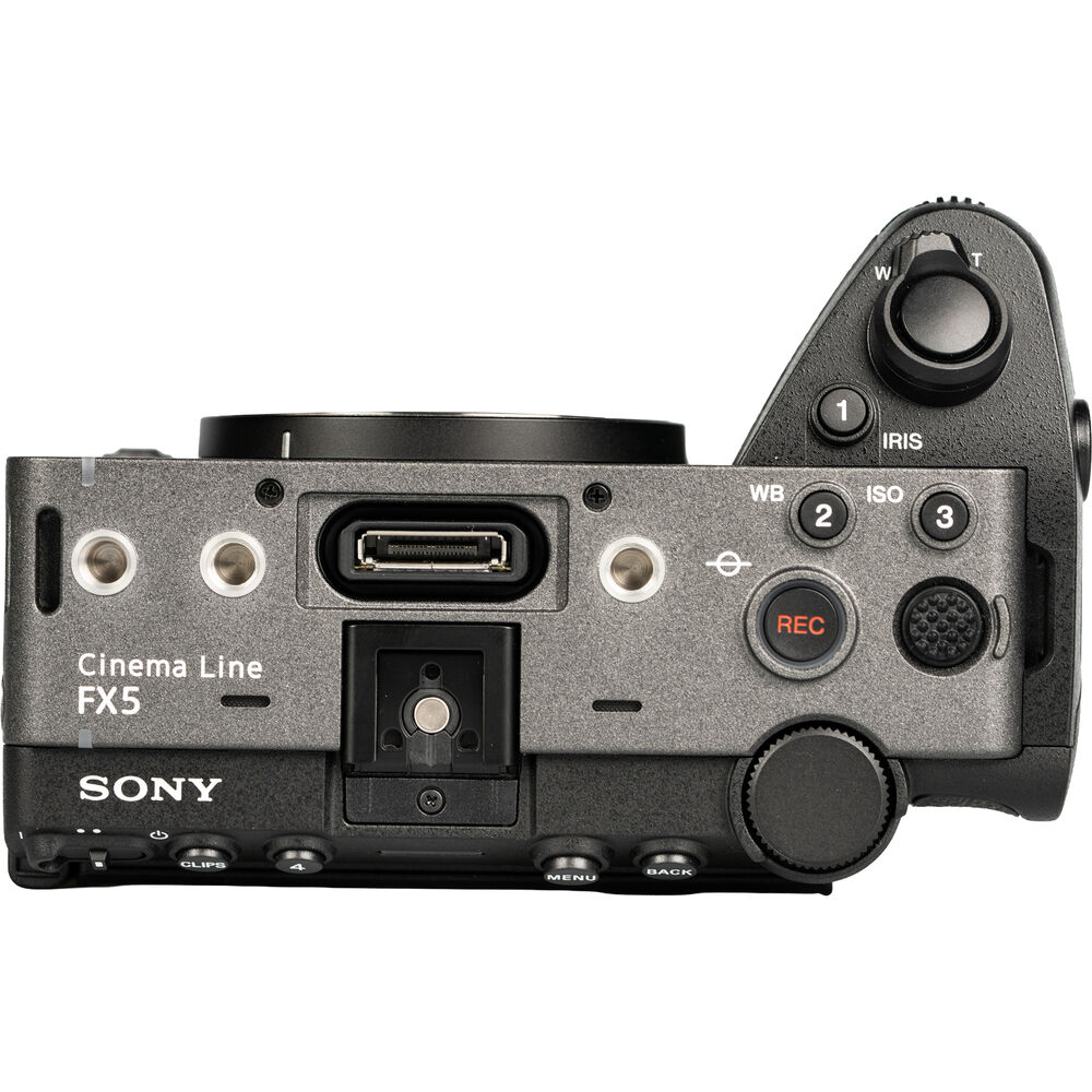 Cổng kết nối và tay cầm XLR của Sony FX5