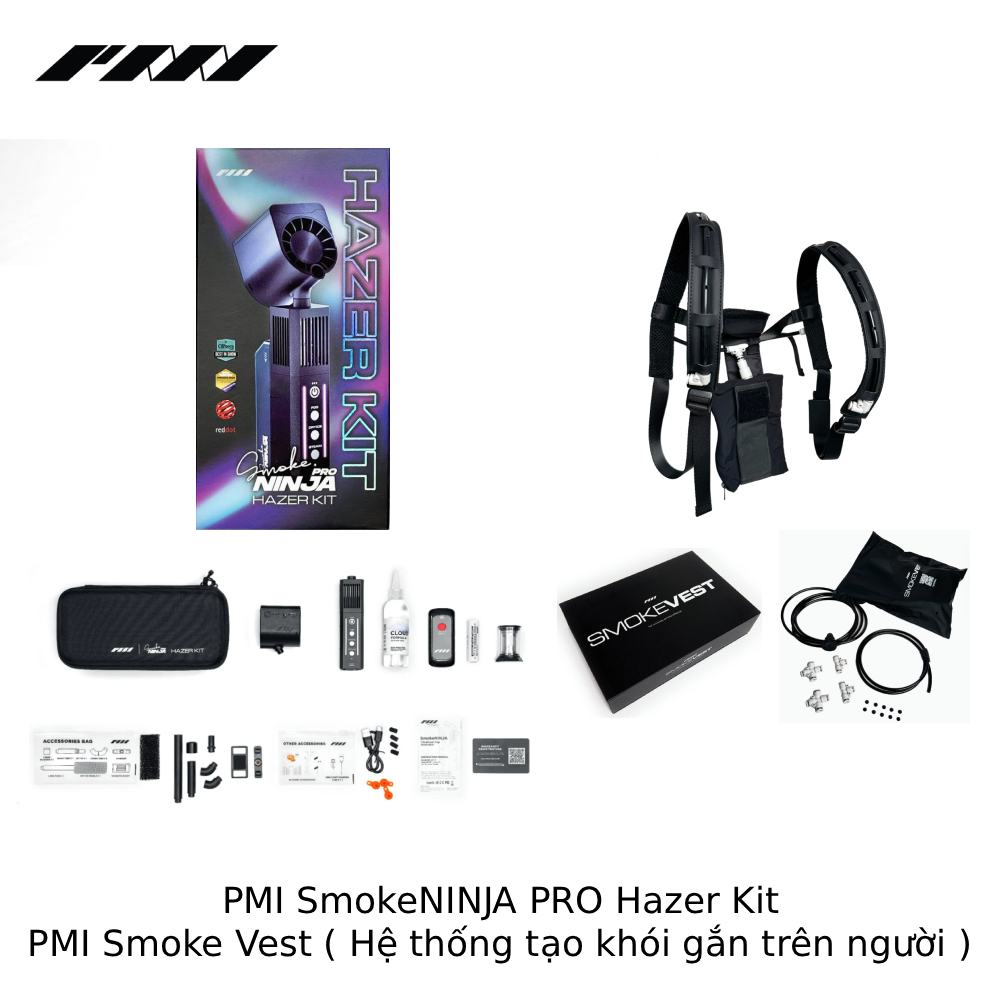 Máy tạo khói PMI SmokeNINJA Pro Hazer Kit + PMI Smoke Vest | Chính Hãng