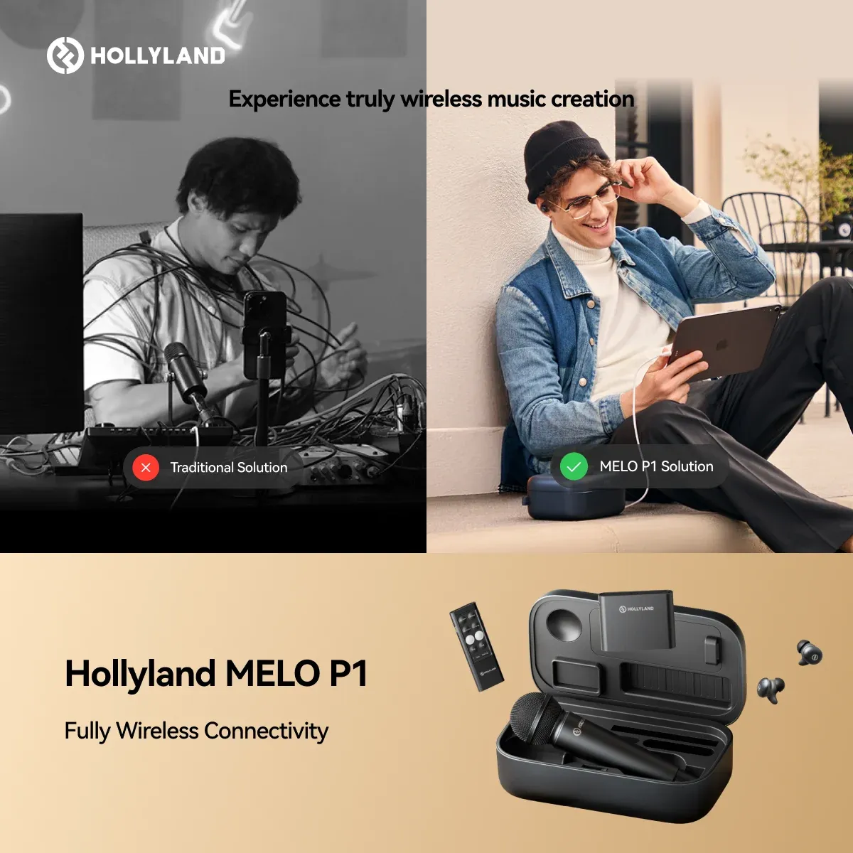 Micro không dây Hollyland MELO P1 | Ultimate Combo | Chính hãng