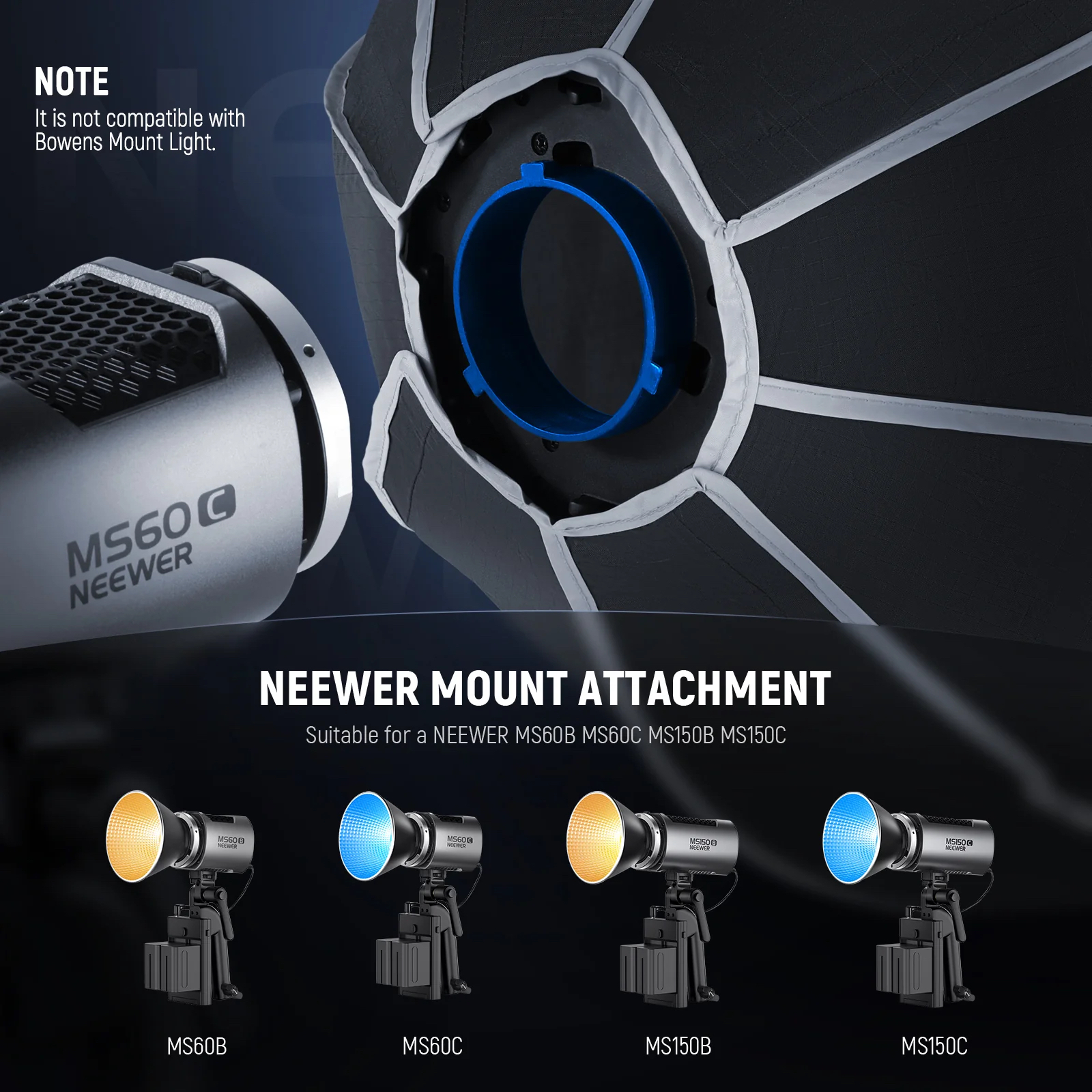 NEEWER NS4P – 50CM Octagonal Softbox ( Neewer Mount ) | Chính hãng