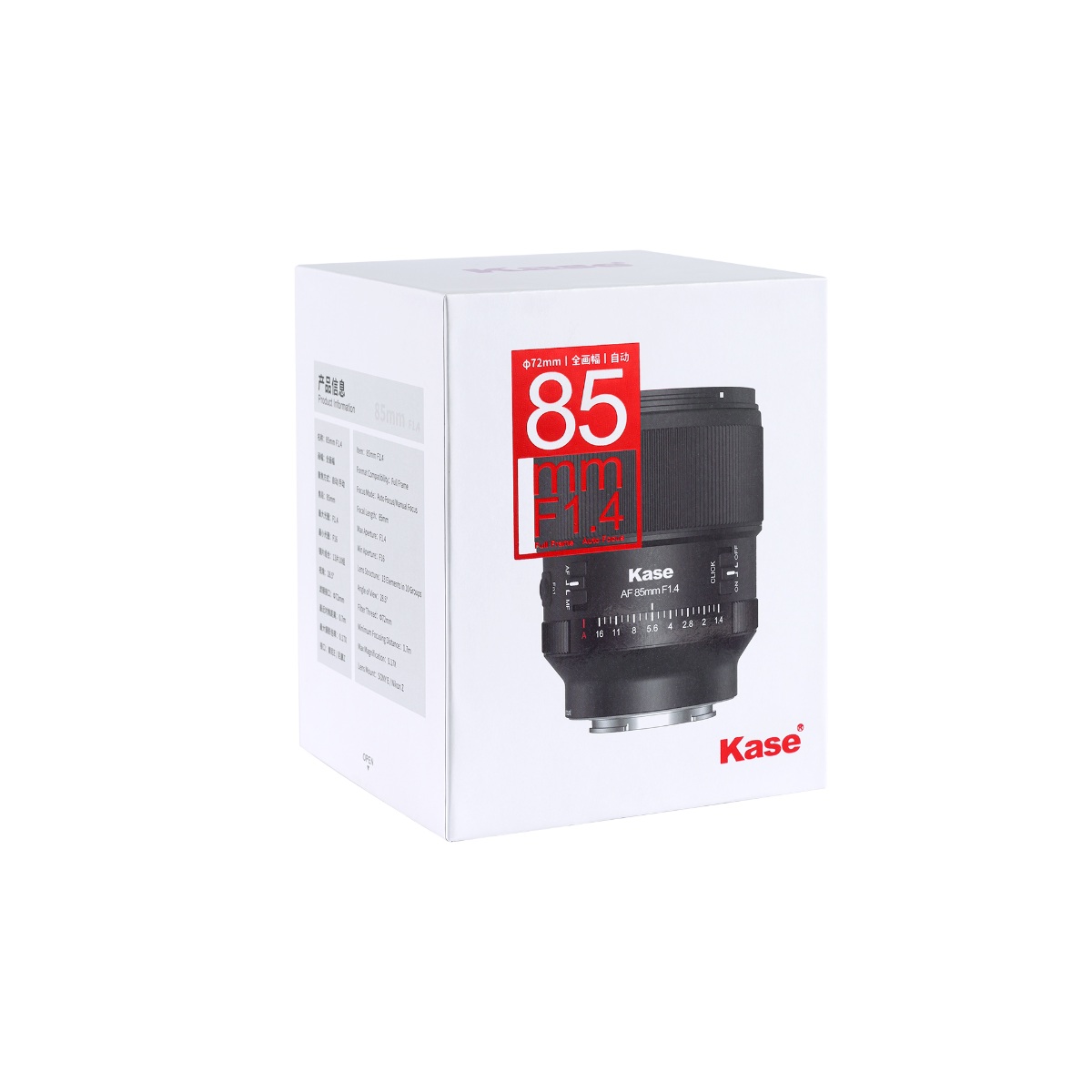 Ống Kính Kase AF 85mm F1.4 Full-Frame | Chính Hãng | Fullvat