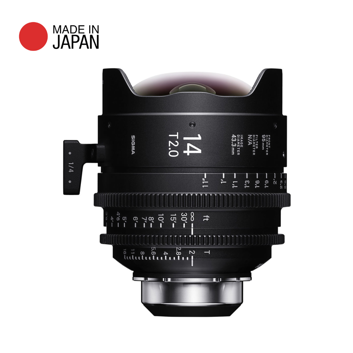 Ống kính Cine Sigma 14mm T2 FF High Speed Prime với /i Technology ngàm PL (Feet)