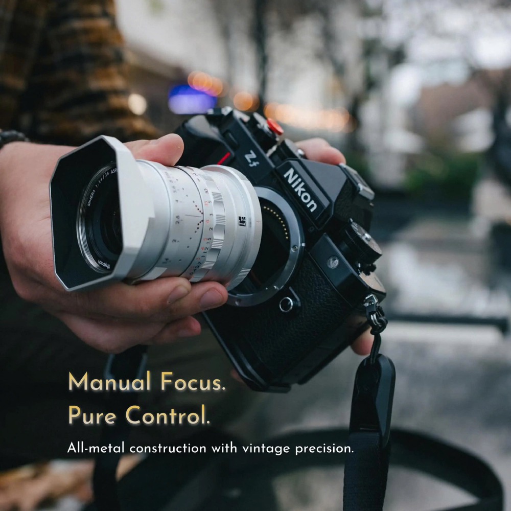 Ống kính Simera 28mm f/1.4 Z/M/E/RF/X Mount Full-Frame Manual Lens | Chính hãng