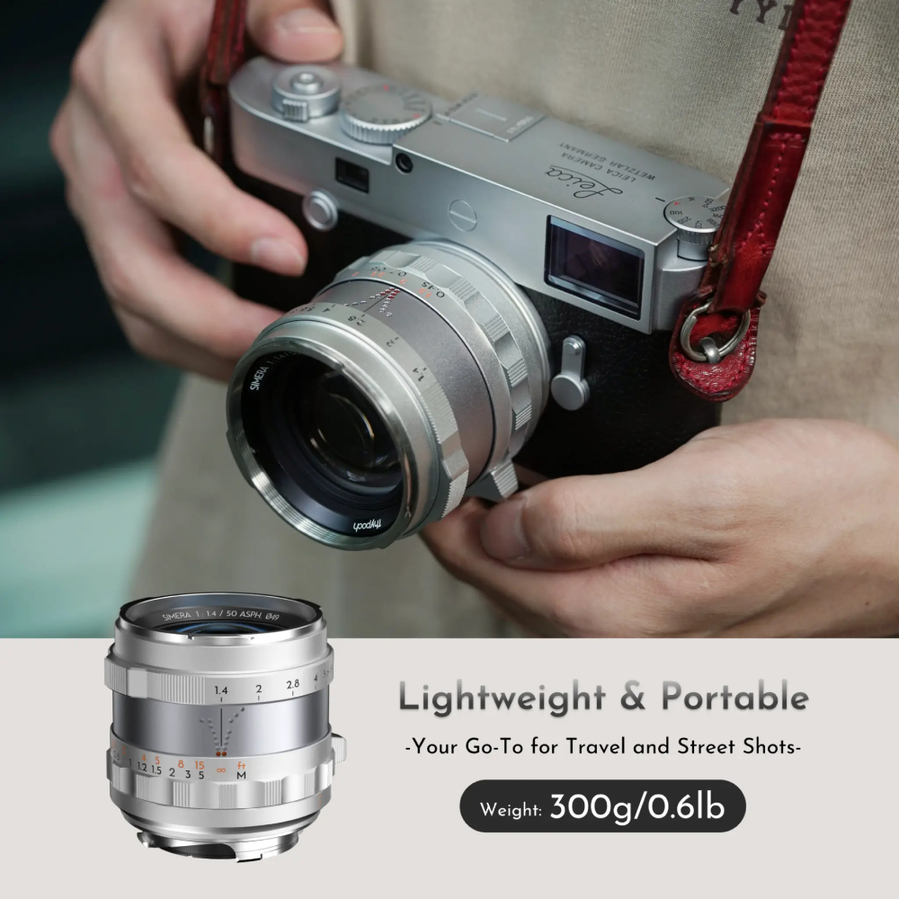 Ống kính Simera 50mm f/1.4 Z/M Mount Full-Frame Manual Lens | Chính hãng