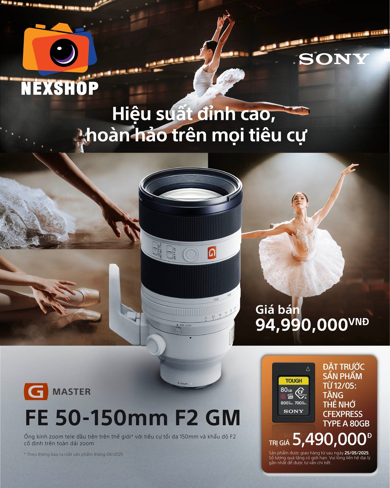 Ống kính Sony FE 50-150mm F2.0 GM / SEL50150GM
