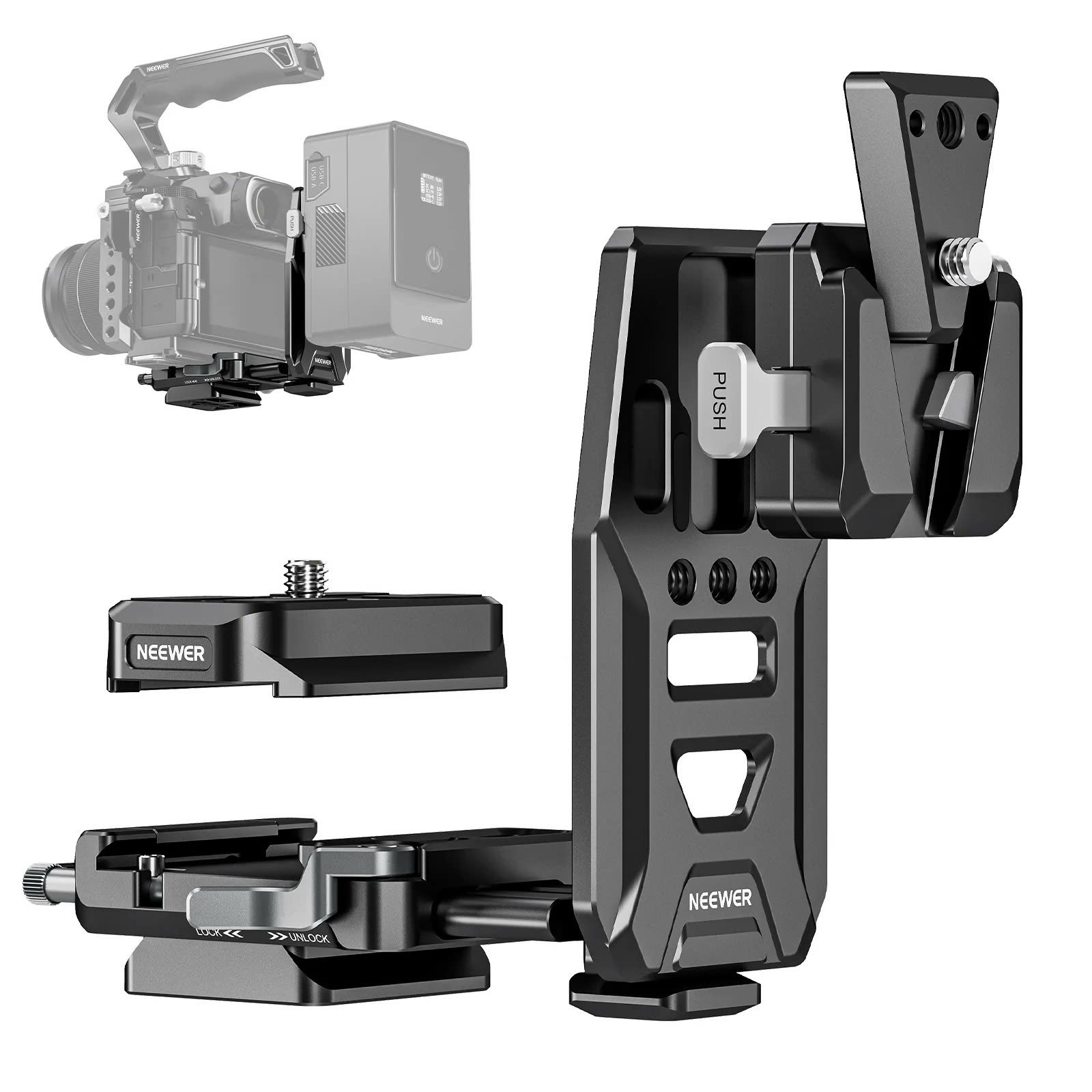 Phụ kiện NEEWER PS016 – Tấm gắn pin V Mount với ray NATO | Chính hãng