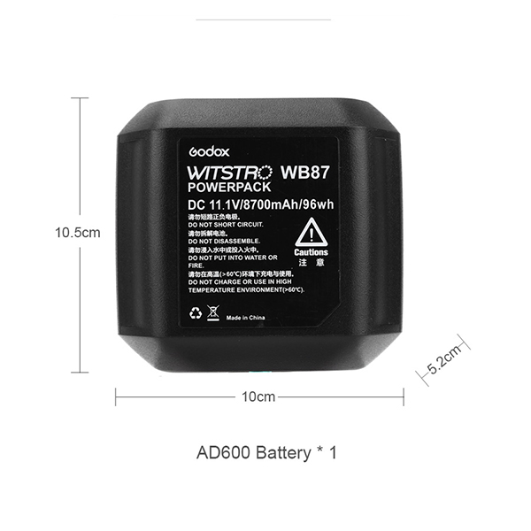 Pin Godox - WB87, WB87B (cho AD600BM / AD600BMII)