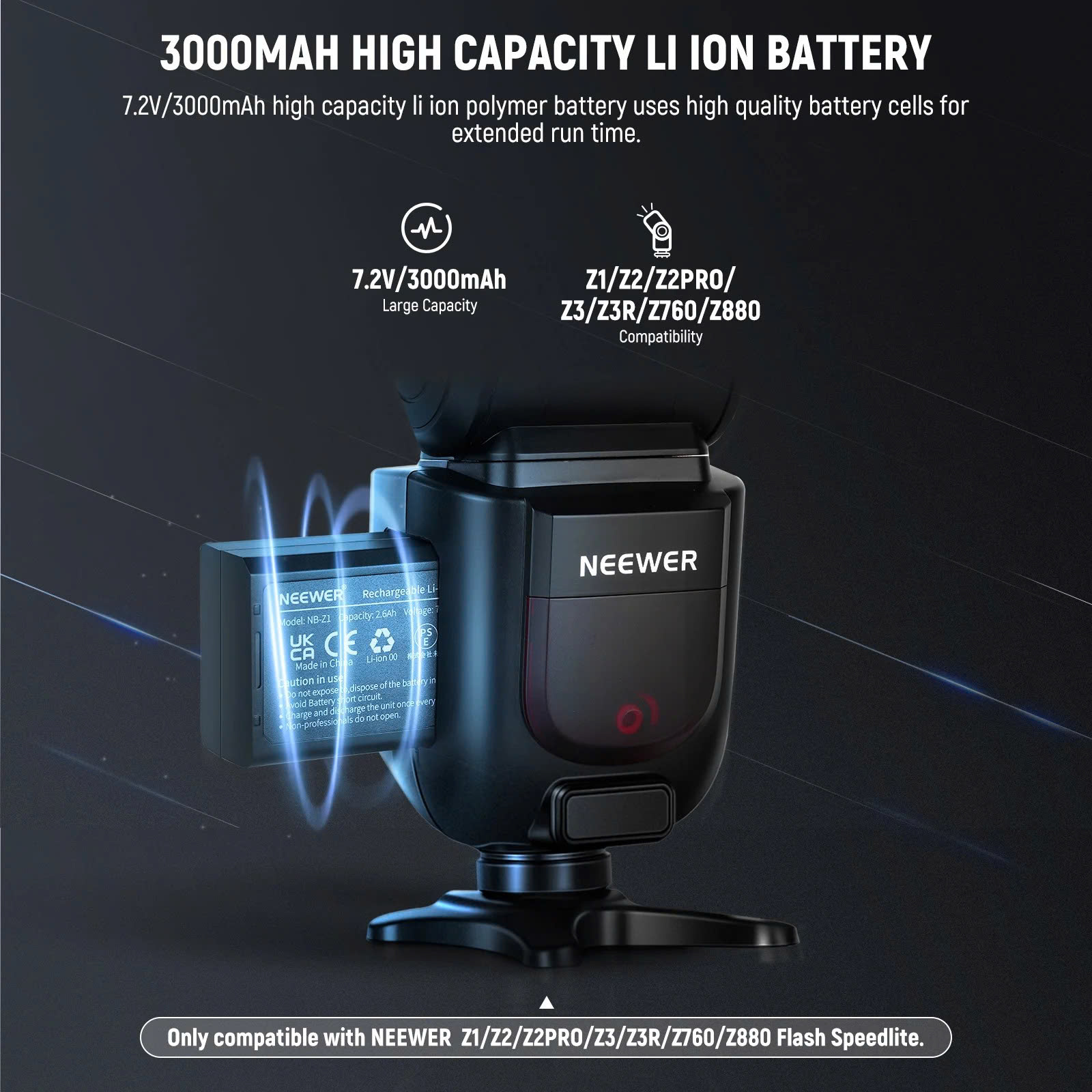 Pin NEEWER NB-Z1 PRO 7.2V/3000mAh dành cho đèn flash Speedlite | Chính hãng