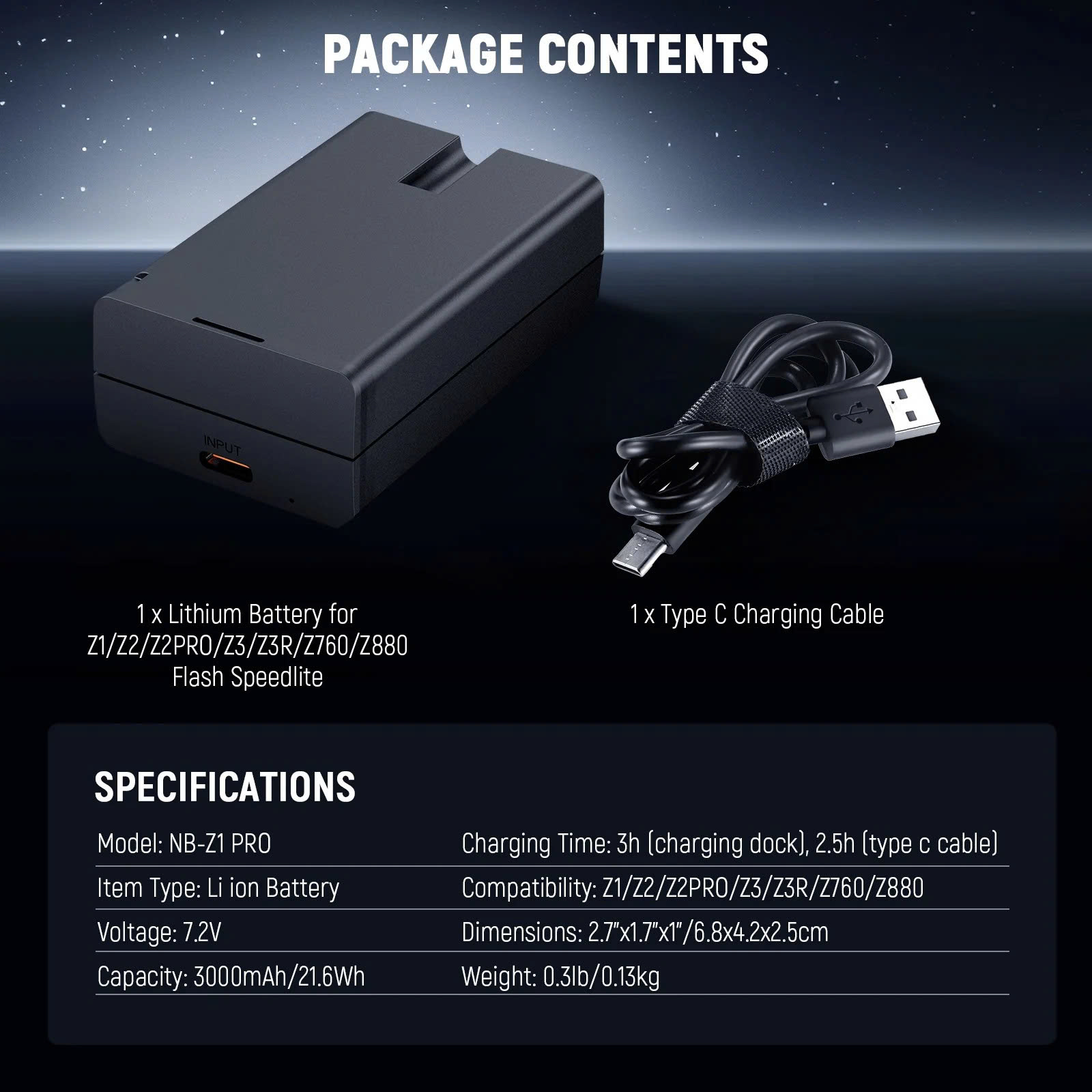 Pin NEEWER NB-Z1 PRO 7.2V/3000mAh dành cho đèn flash Speedlite | Chính hãng
