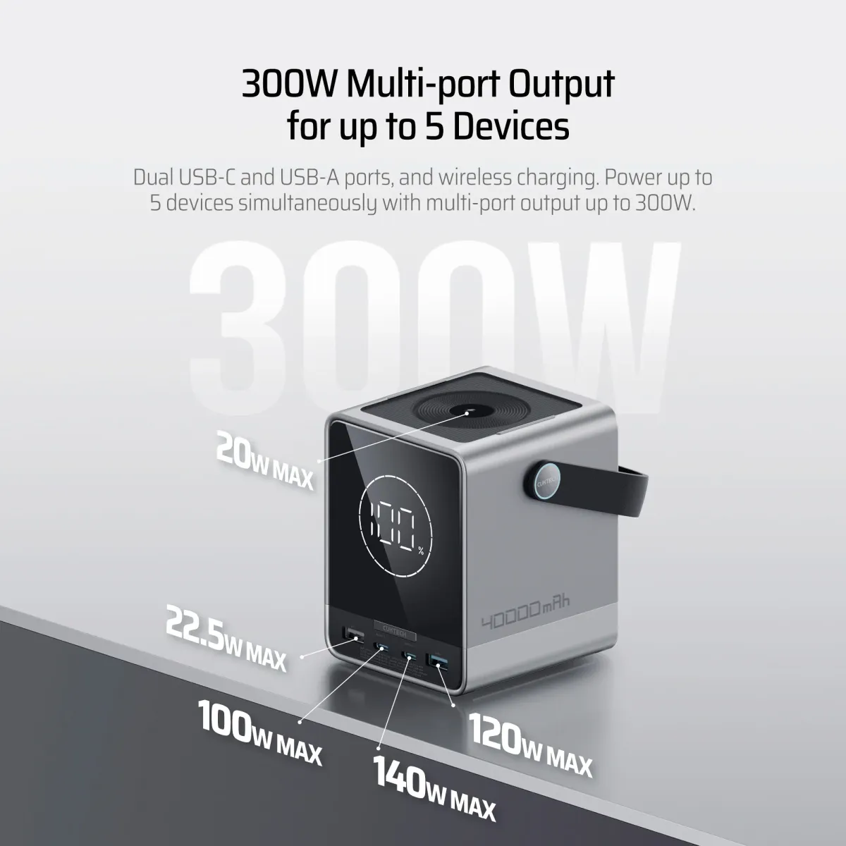 Pin Sạc Dự Phòng CUKTECH 30 40000mAh 300W 2C2A | Sạc Không Dây 20W | Chính hãng