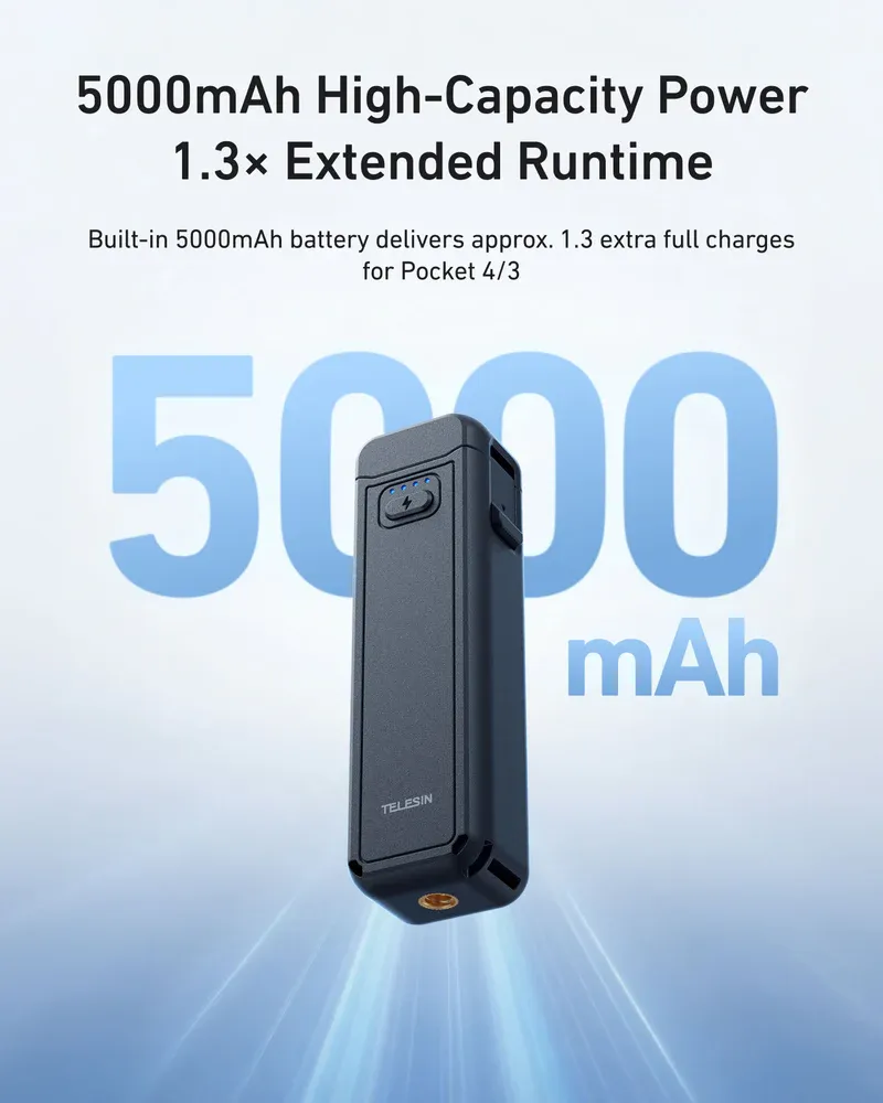 Pin TELESIN 5000mAh cho DJI Osmo Pocket 4P & 4 & 3 | Chính hãng | FullVAT