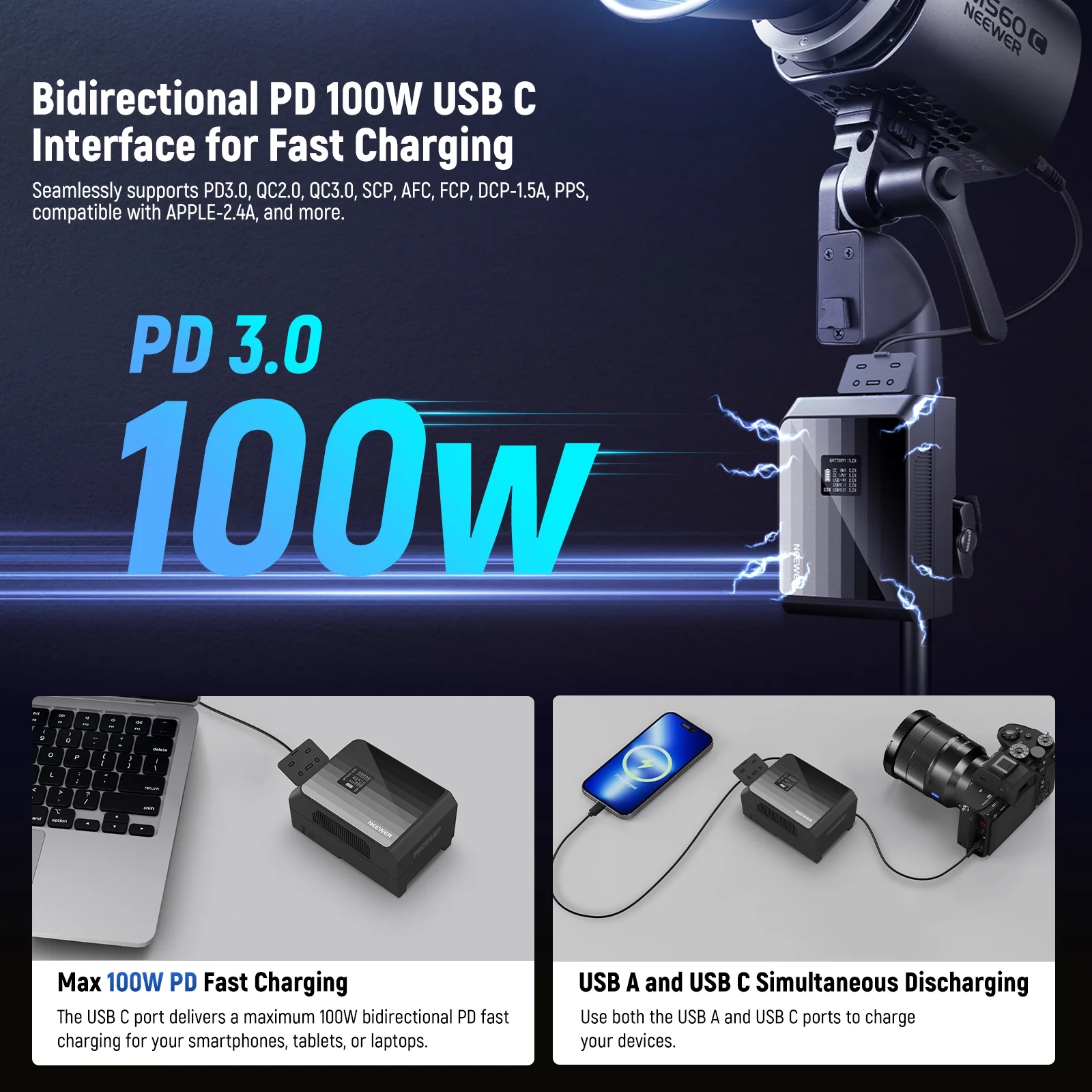 Pin V-Mount NEEWER PS099EP 6800mAh 99Wh | Chính hãng