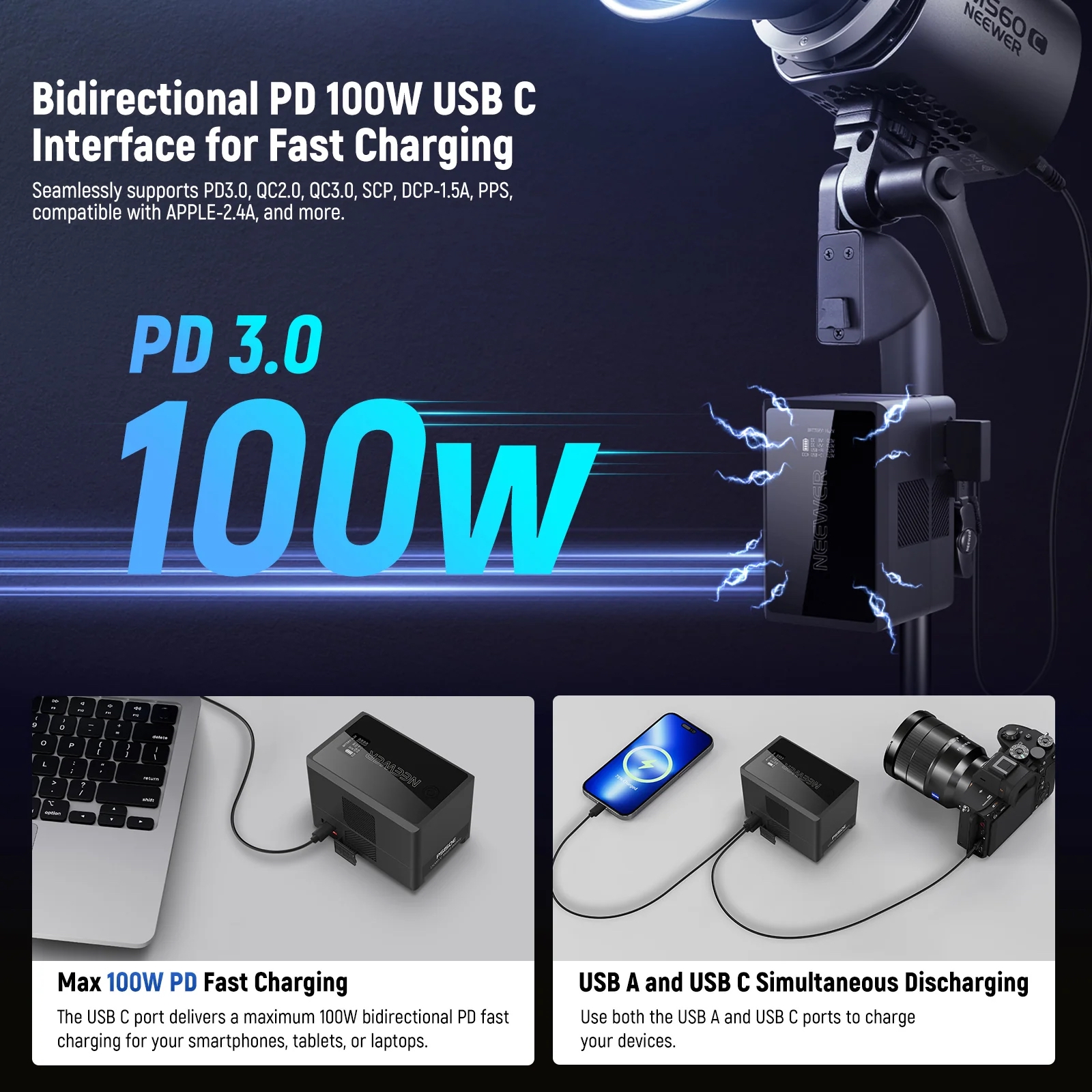 Pin V-Mount NEEWER PS150E 10350mAh 150Wh | Chính hãng