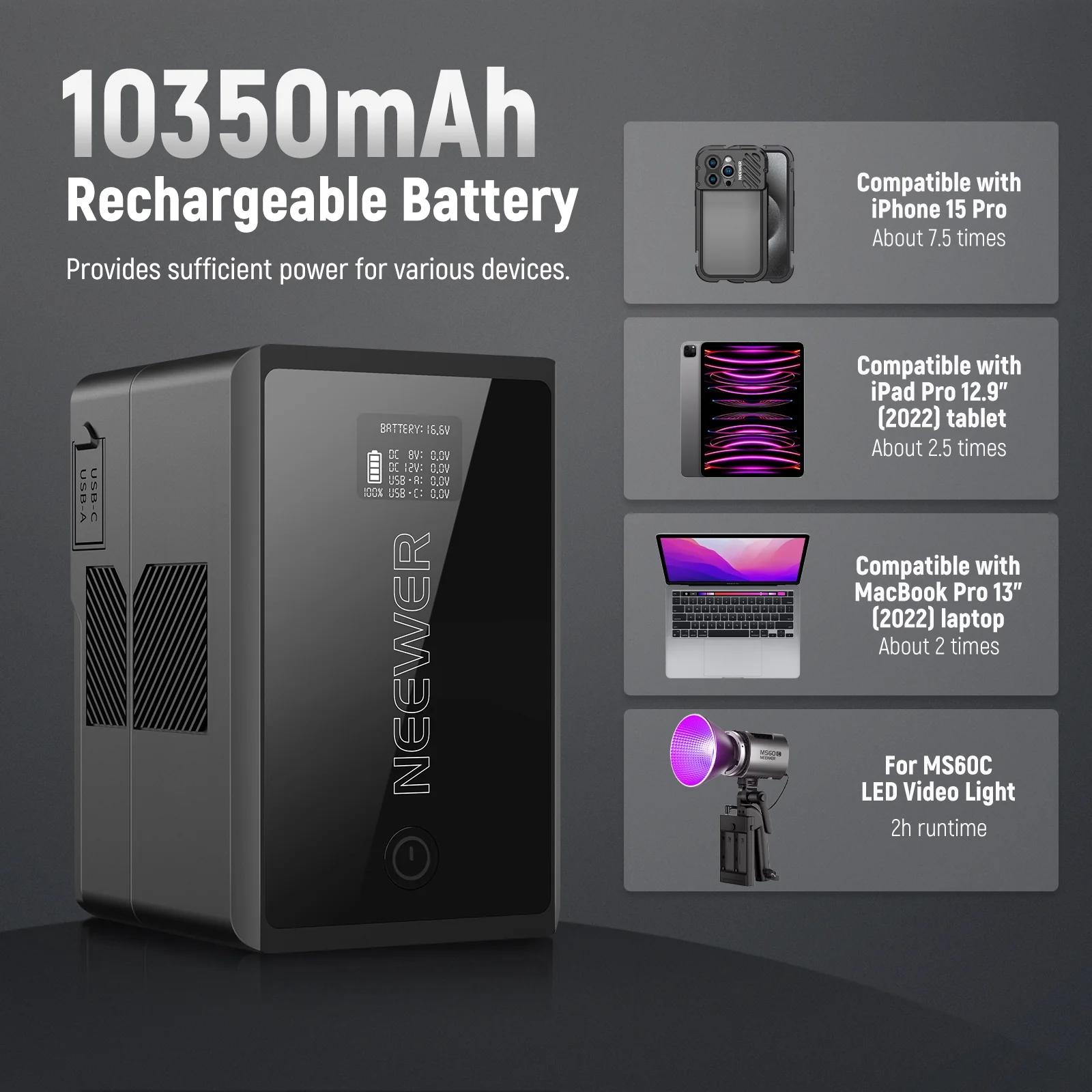 Pin V-Mount NEEWER PS150E 10350mAh 150Wh | Chính hãng