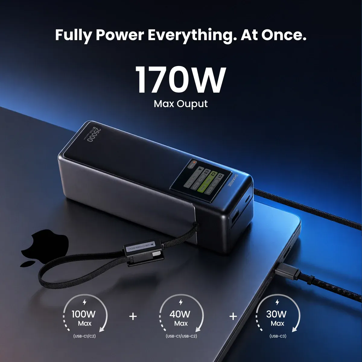 Pin sạc SHARGE HyperTower 170 | 4-in-1 170W 25K | Chính hãng