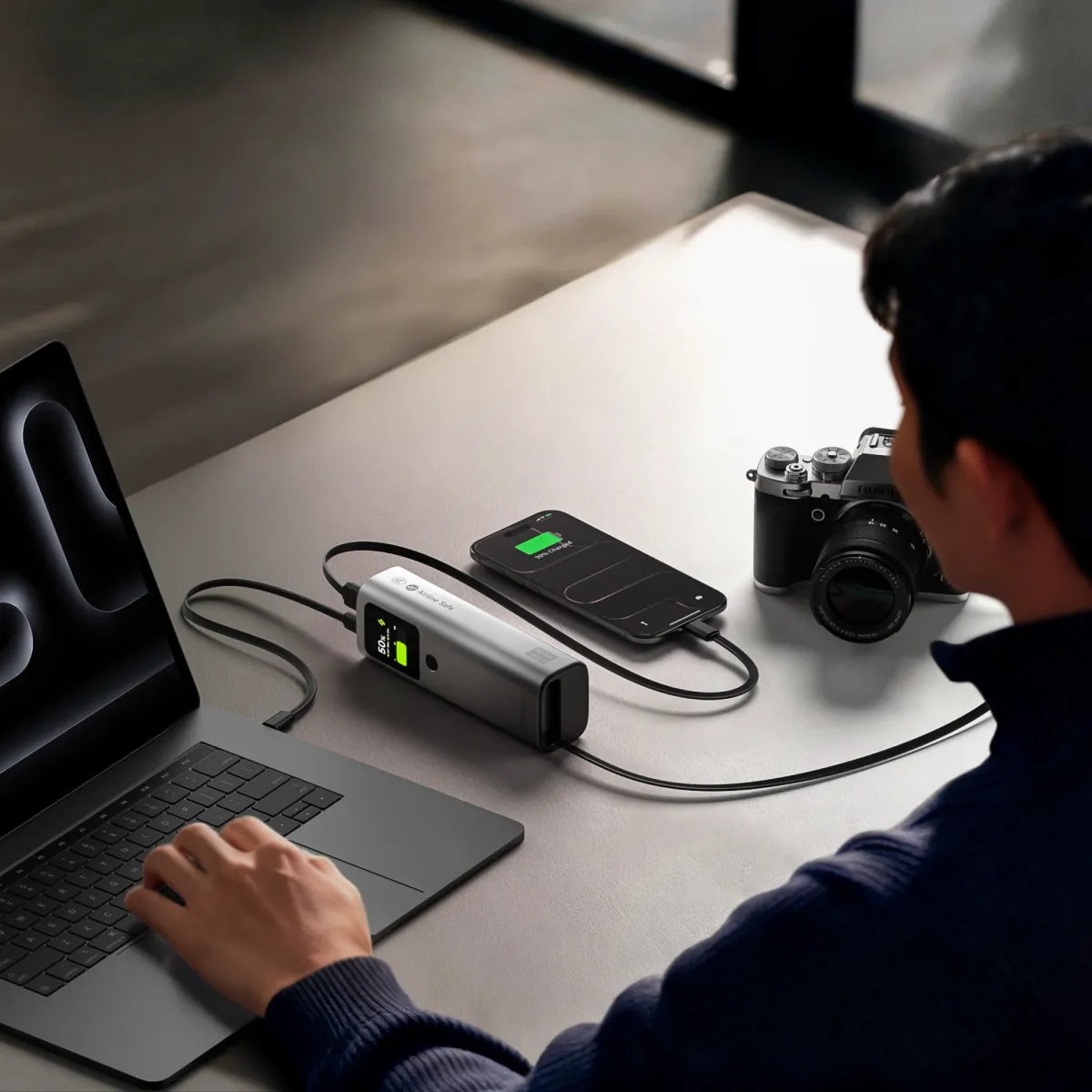 Pin sạc SHARGE HyperTower 165 | 165W, 20K, Built-in Cable | Chính hãng