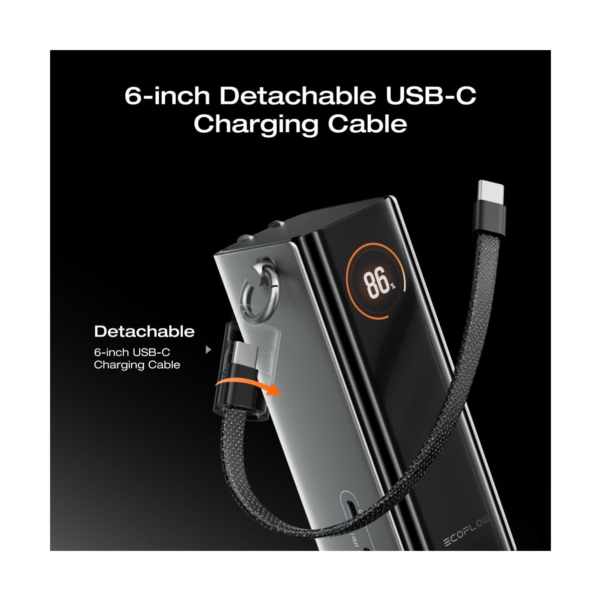 Pin sạc dự phòng 3 trong 1 EcoFlow RAPID Pro (10.000mAh / 67W) | Củ sạc AC + Cáp rút | Chính hãng