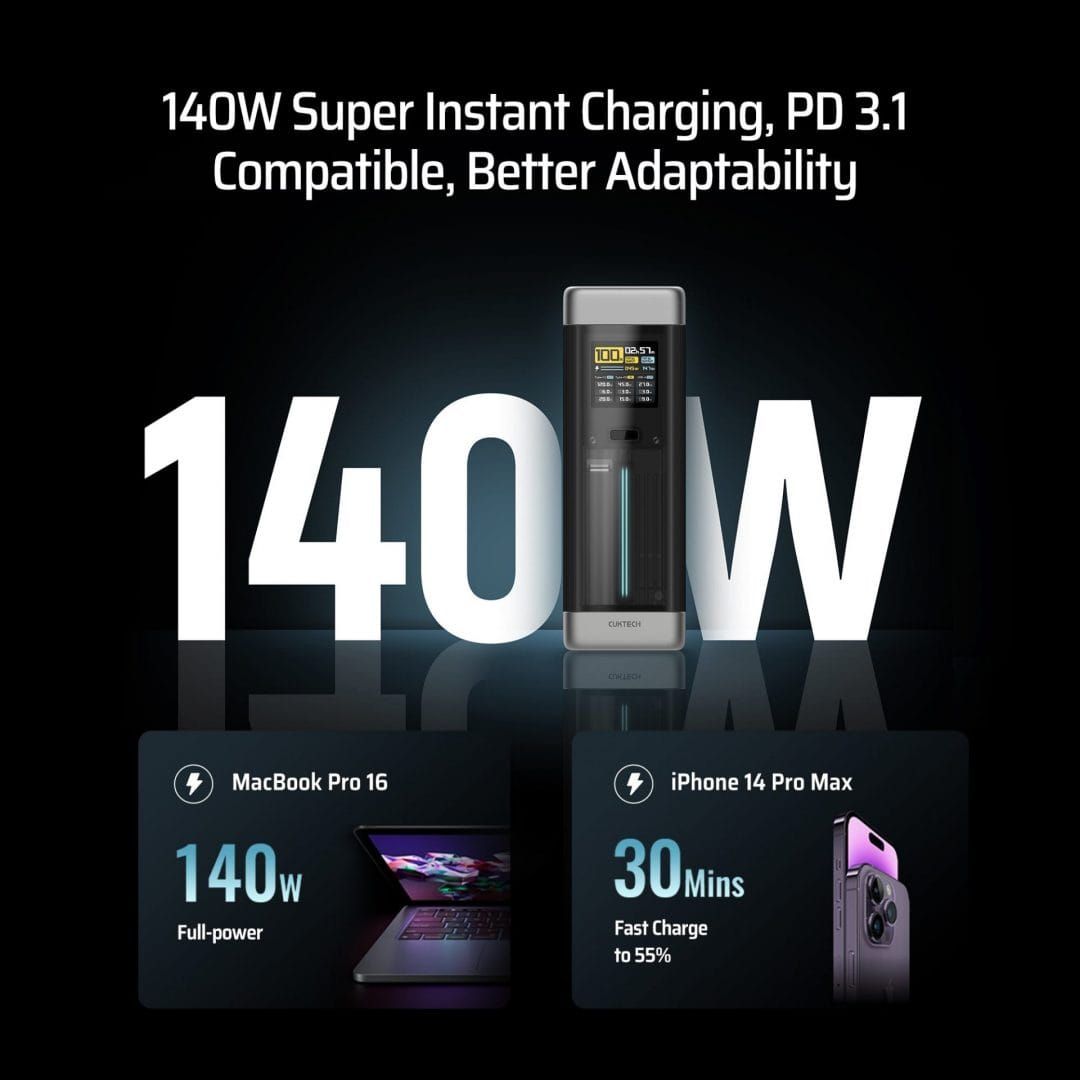 Pin sạc dự phòng CUKTECH P23 25000mAh 210W | Xám Nhám | Chính hãng