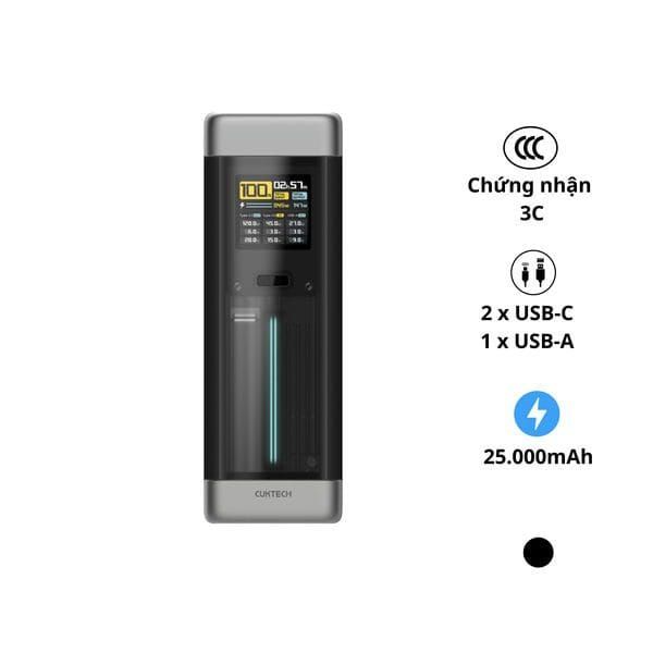 Pin sạc dự phòng CUKTECH P23 25000mAh 210W | Xám Nhám | Chính hãng