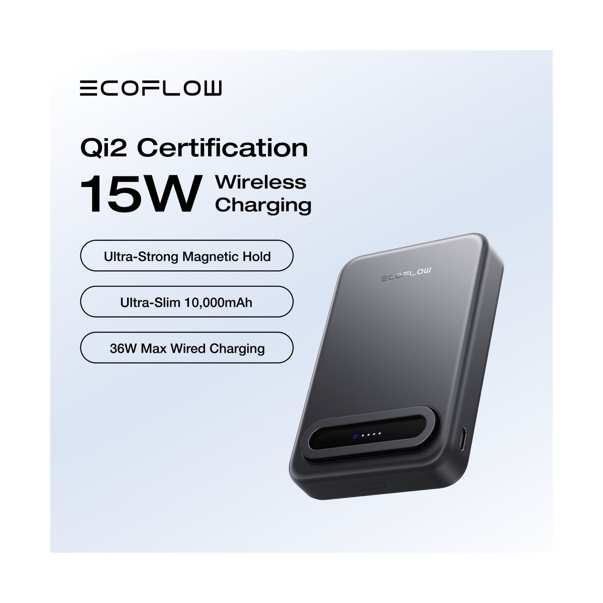 Pin sạc dự phòng không dây EcoFlow RAPID Mag Qi2 (10.000mAh / 15W) | Hít từ tính | Chính hãng