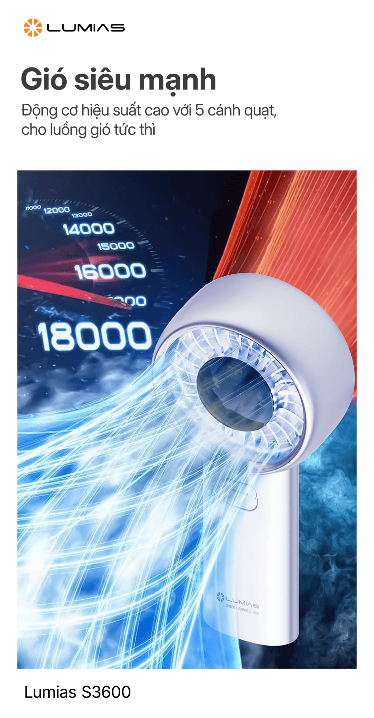 Quạt cầm tay Lumias S3600 | Chính hãng