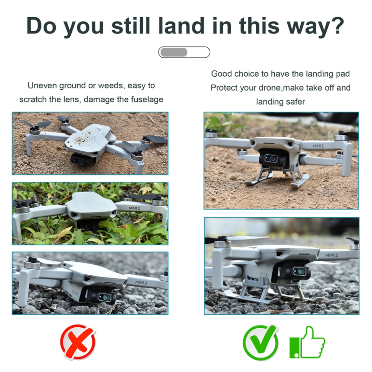STARTRC Chân đôn hạ cánh gấp gọn siêu nhẹ (Landing Gear) cho DJI Mini 2 / SE (STR-M2-78700) | Hàng chính hãng