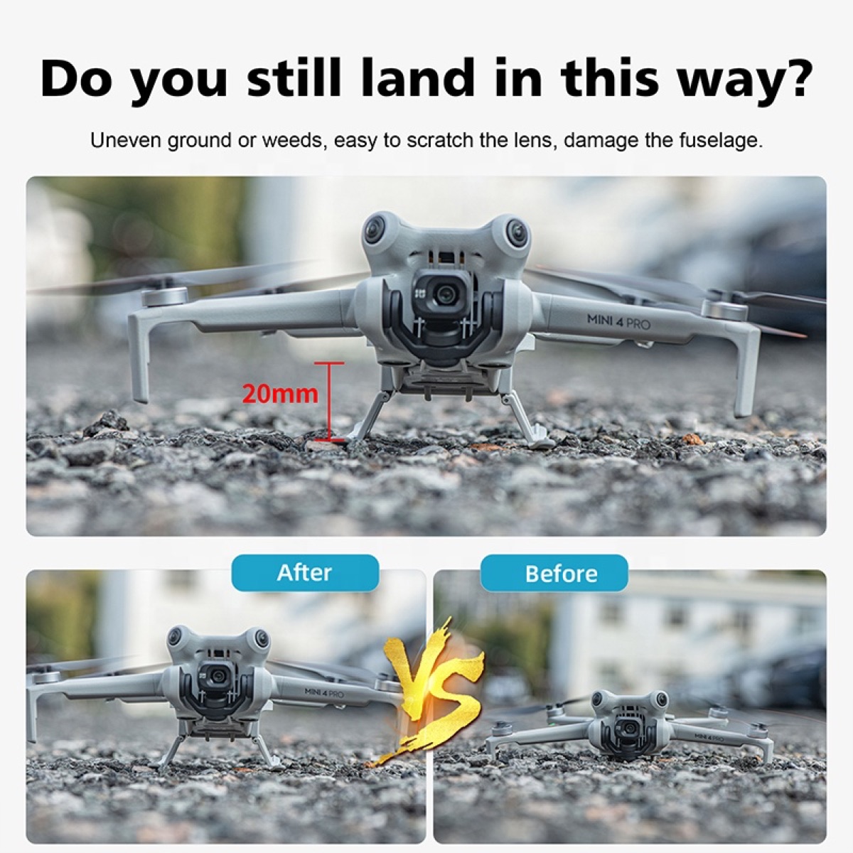 STARTRC Chân đôn hạ cánh gấp gọn siêu nhẹ (Landing Gear) cho DJI Mini 4 Pro (STR-M4P-05040) | Hàng chính hãng