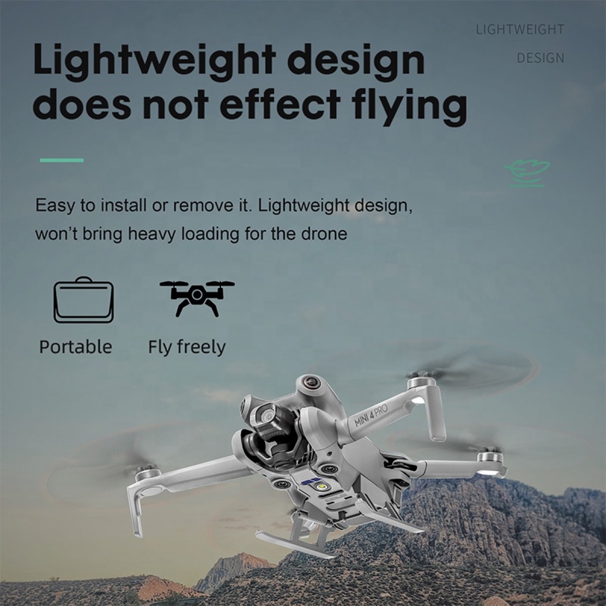 STARTRC Chân đôn hạ cánh gấp gọn siêu nhẹ (Landing Gear) cho DJI Mini 4 Pro (STR-M4P-05040) | Hàng chính hãng