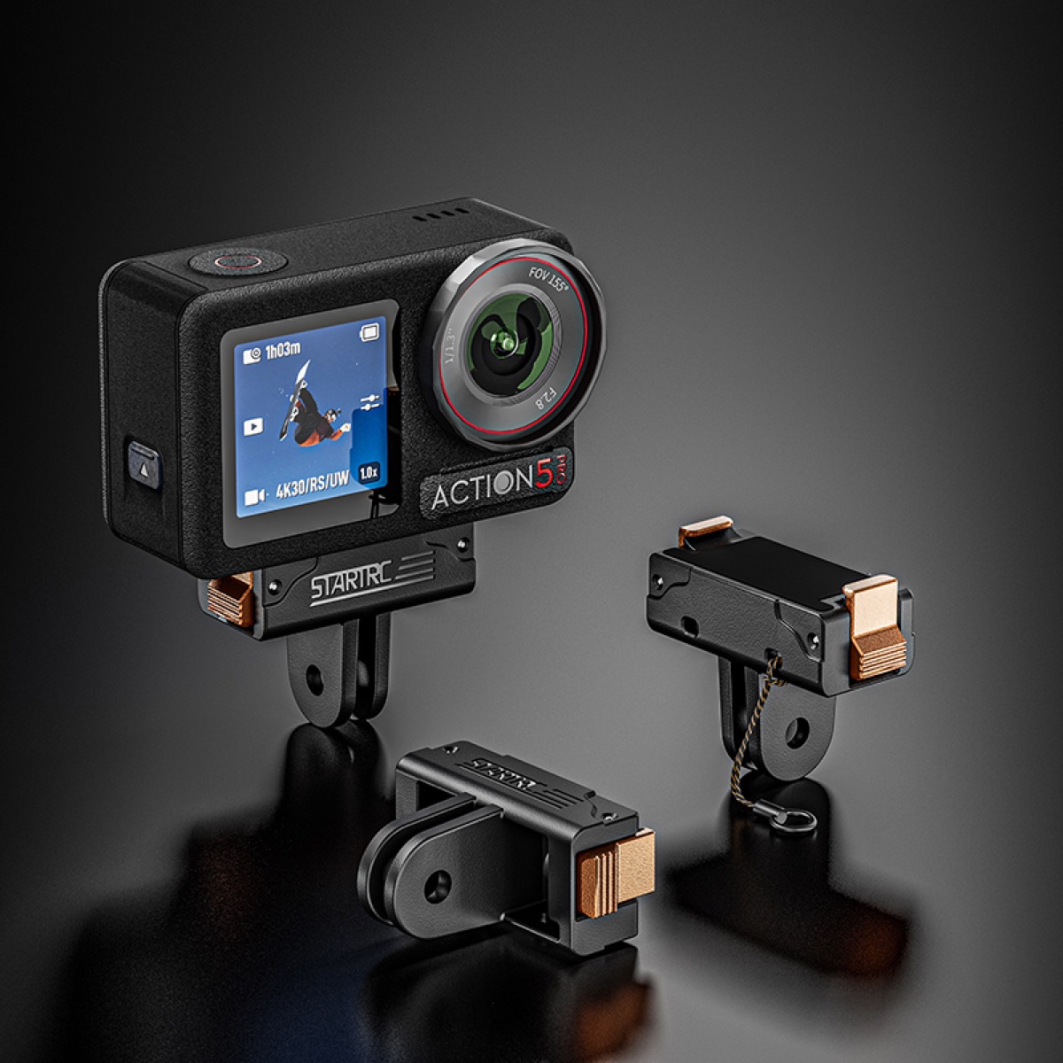 STARTRC Ngàm gắn hít nam châm tháo lắp nhanh Quick-Release cho DJI Osmo Action 5 Pro / 4 / 3 (STR-ACT5-43732) | Hàng chính hãng