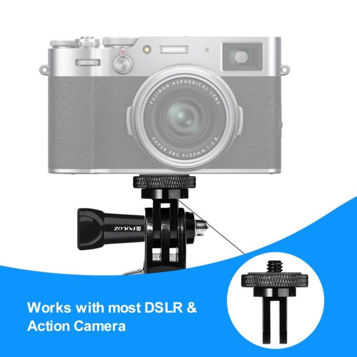STARTRC Ngàm chuyển đổi Hot Shoe sang chân ren 1/4 inch gắn đèn Flash & Action Cam (STR-ACC-70279) | Hàng chính hãng