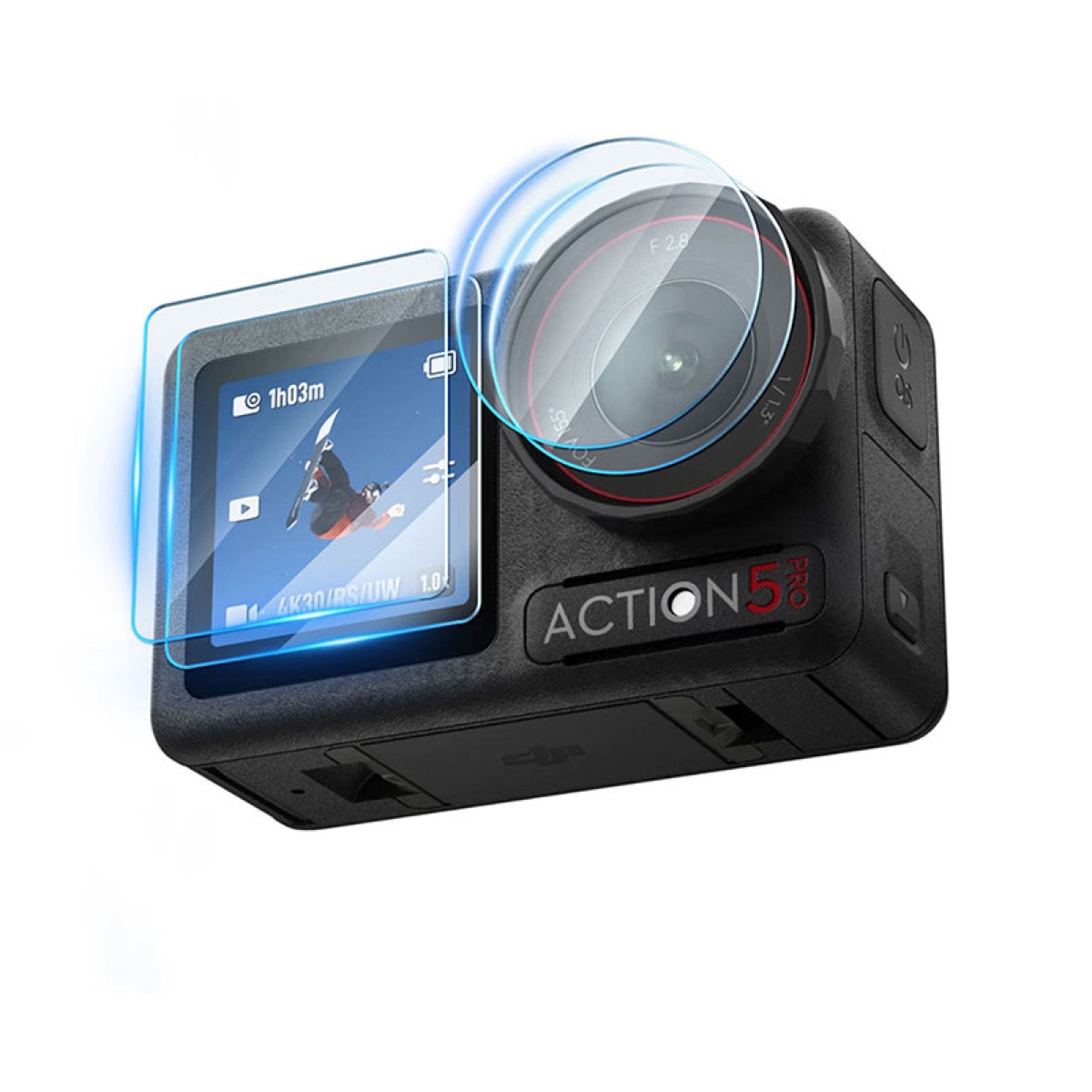 STARTRC Bộ kính cường lực độ nét cao 9H bảo vệ màn hình và thấu kính cho DJI Osmo Action 5 Pro (STR-ACT5-71235) | Hàng chính hãng