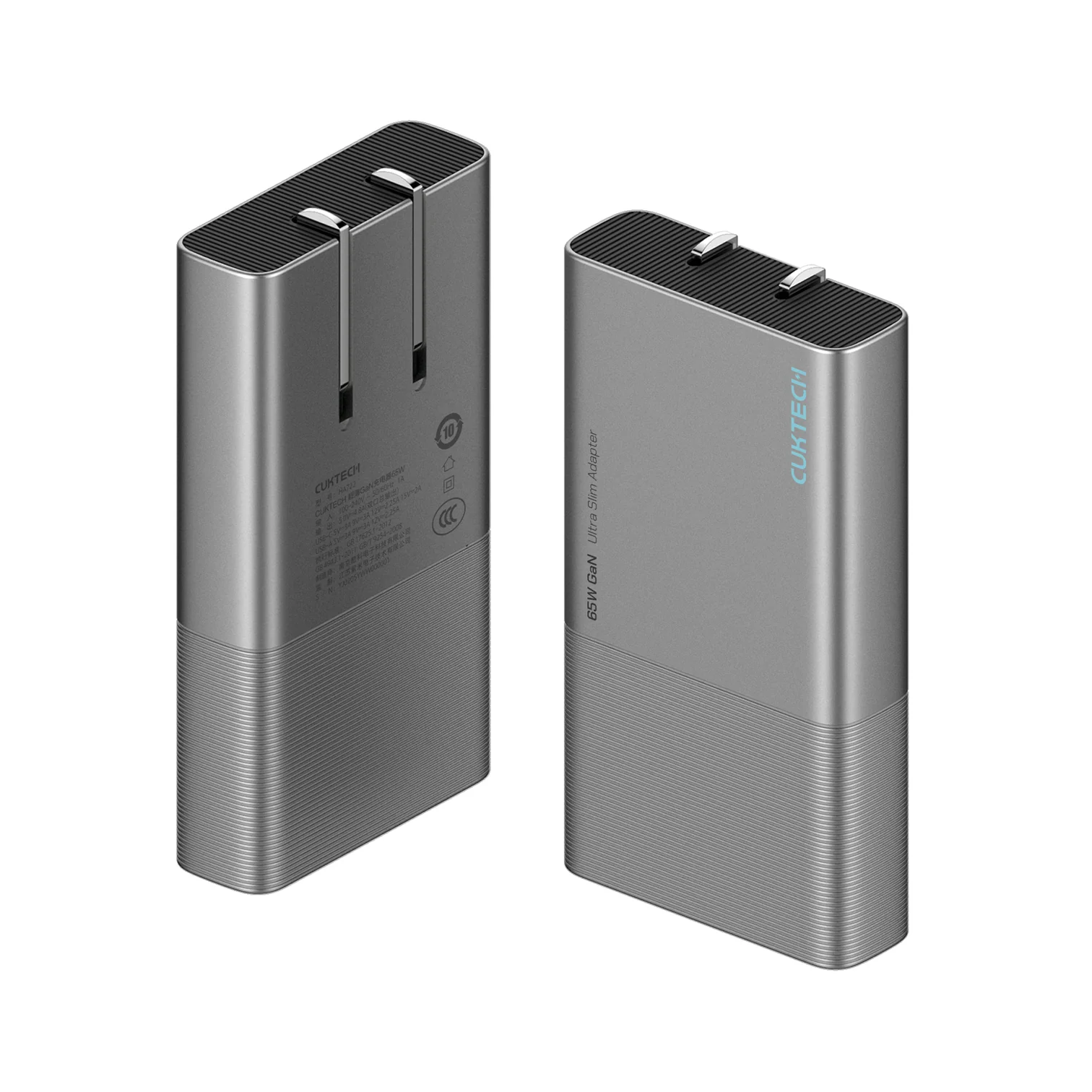 Sạc nhanh Cuktech AC65B2 GaN Ultra-thin 65W (2 cổng C) | Chính hãng