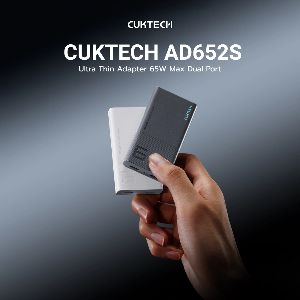 Sạc nhanh Cuktech AD652S Ultra Slim 2 cổng C 65W | Chính hãng