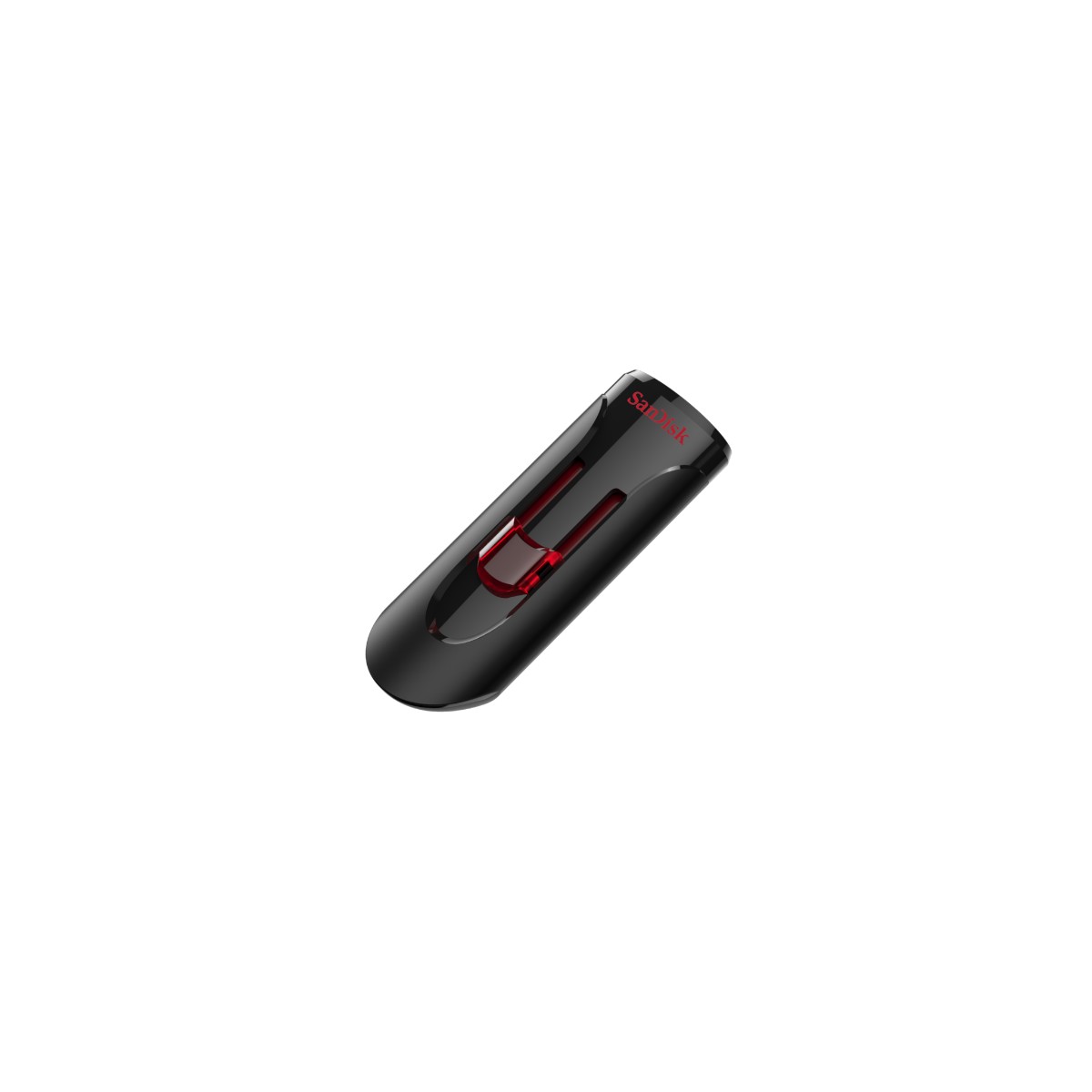 SanDisk 32GB CZ600 Cruzer Glide, USB 3.0, Black with red slider, retractable design