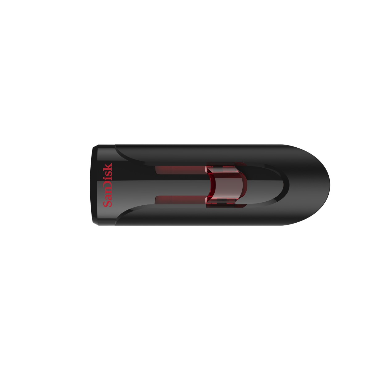 SanDisk 32GB CZ600 Cruzer Glide, USB 3.0, Black with red slider, retractable design