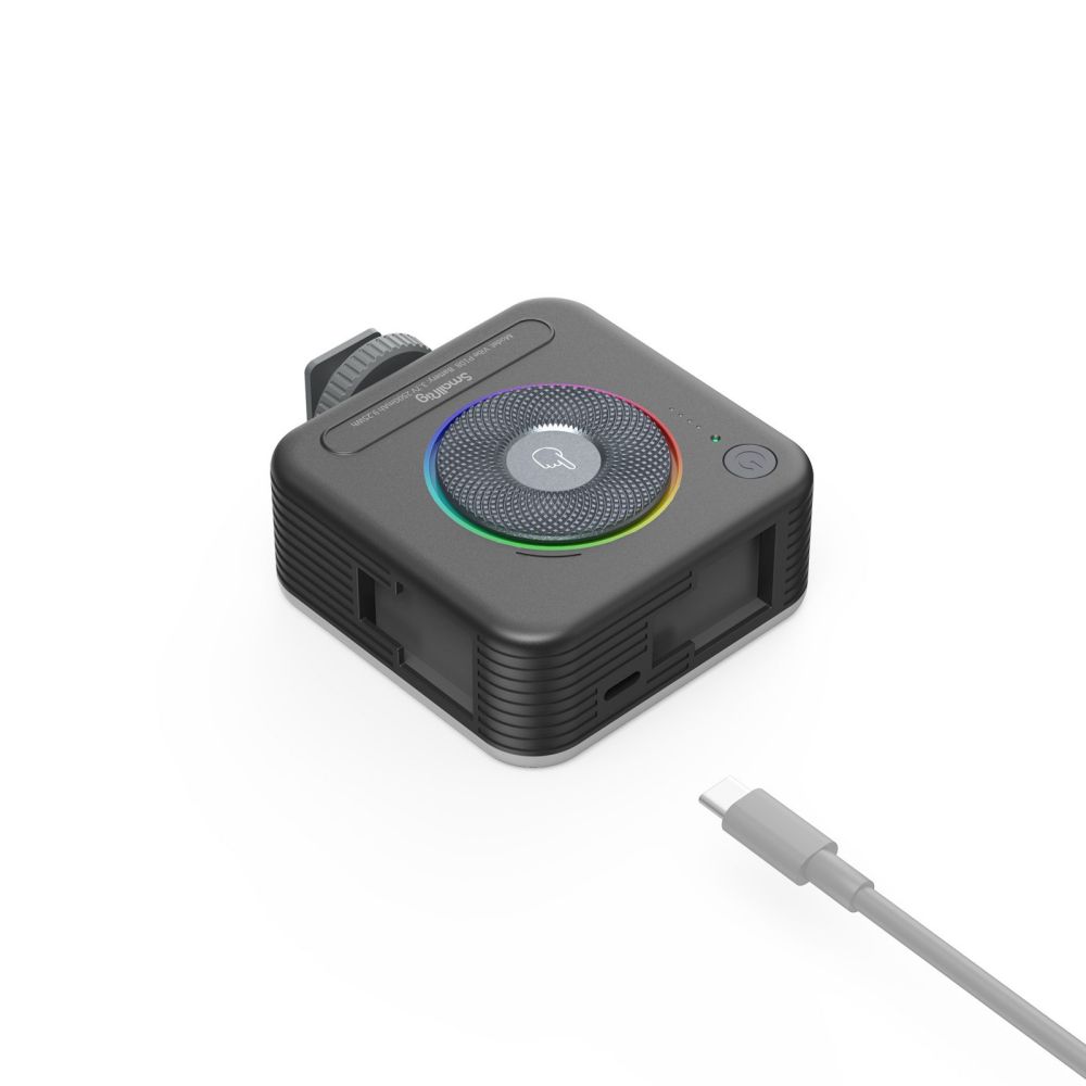 SmallRig 4055 - Đèn Vibe P108 Công Suất 5W Đổi Màu RGB | Chính hã - mặt sau và phụ kiện đi kèm