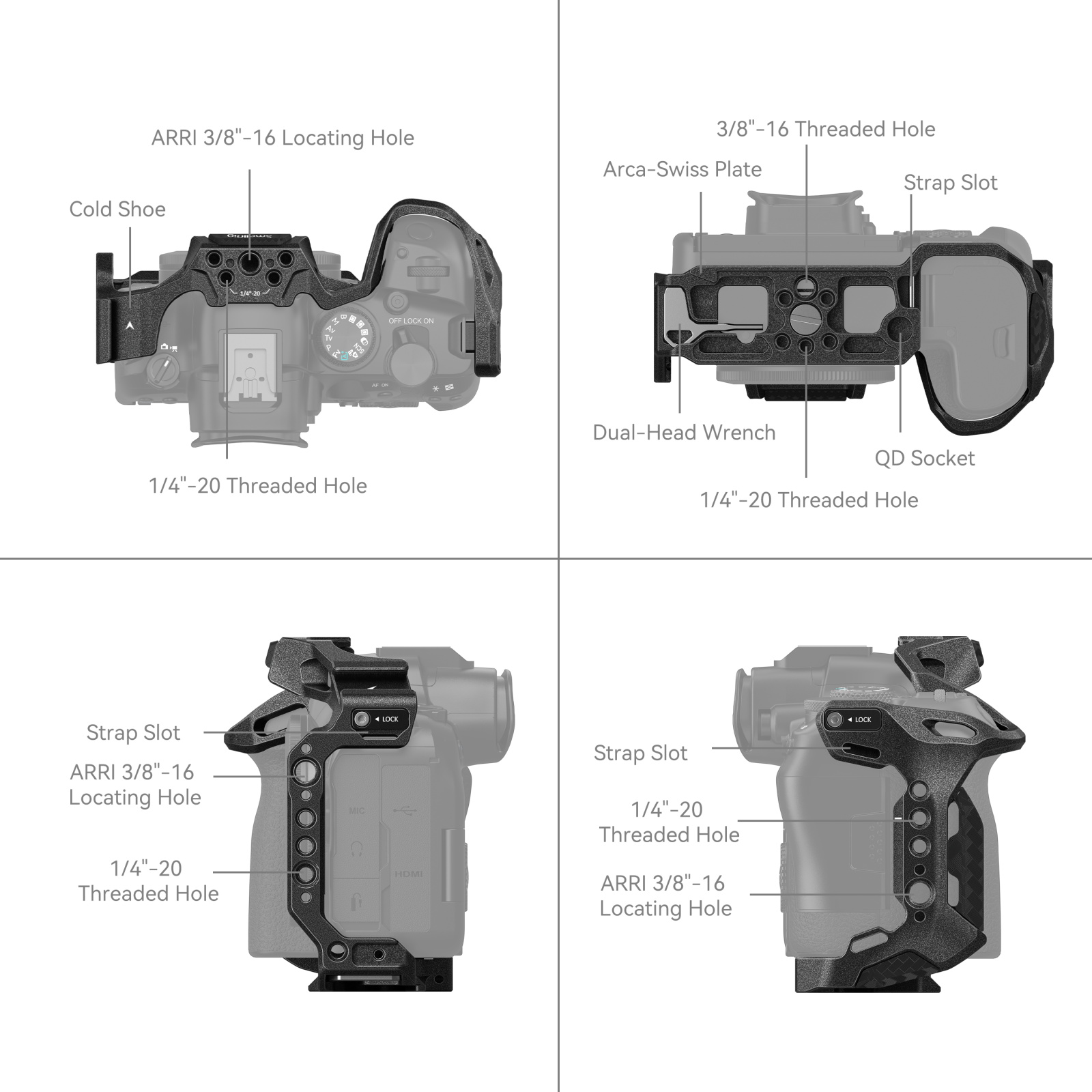 SmallRig “Black Mamba” Cage for Canon EOS R6 Mark II | Chính hãng - cấu hình hộp sạc