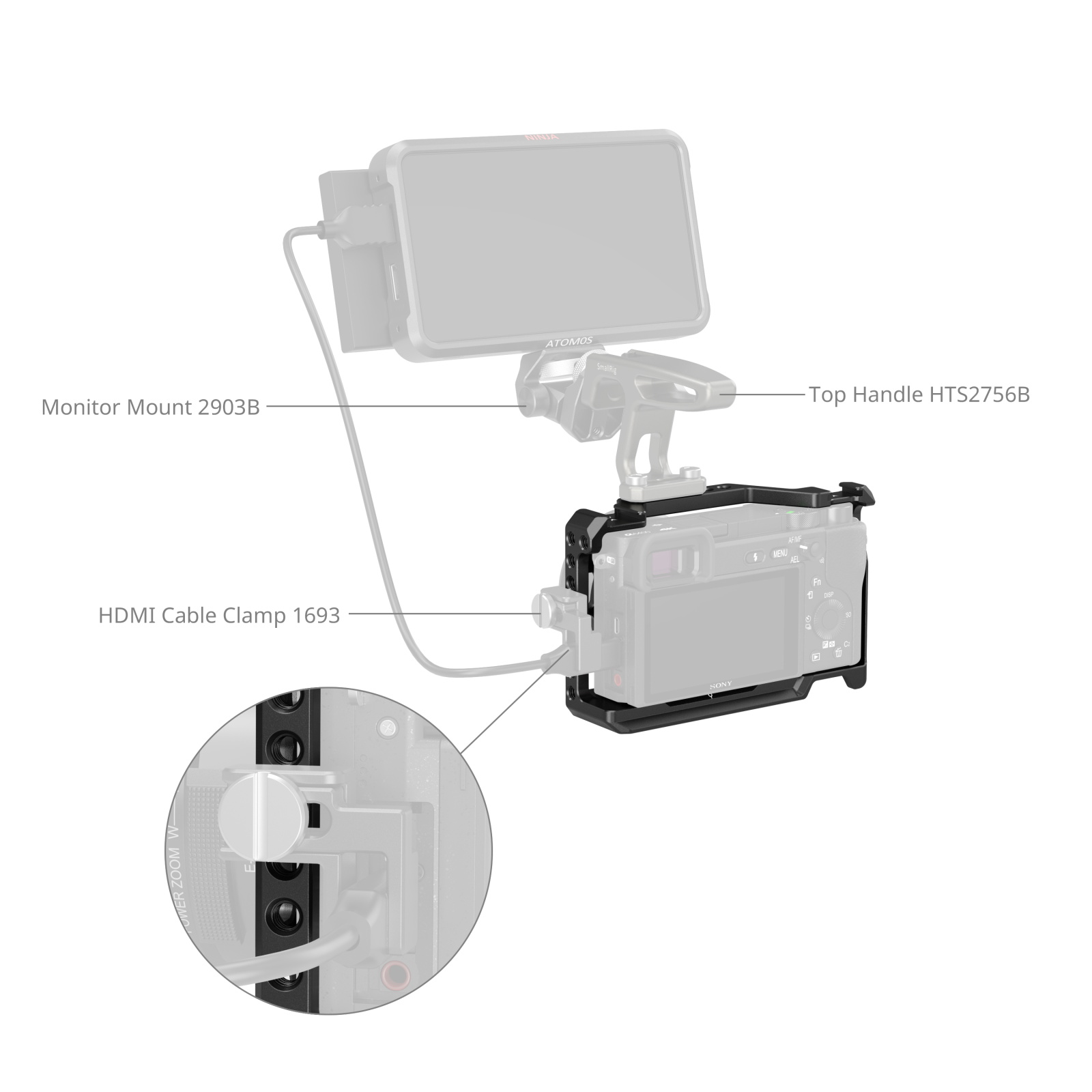 SmallRig Cage for Sony A6100 / A6300 / A6400 / A6500 | Chính hãng