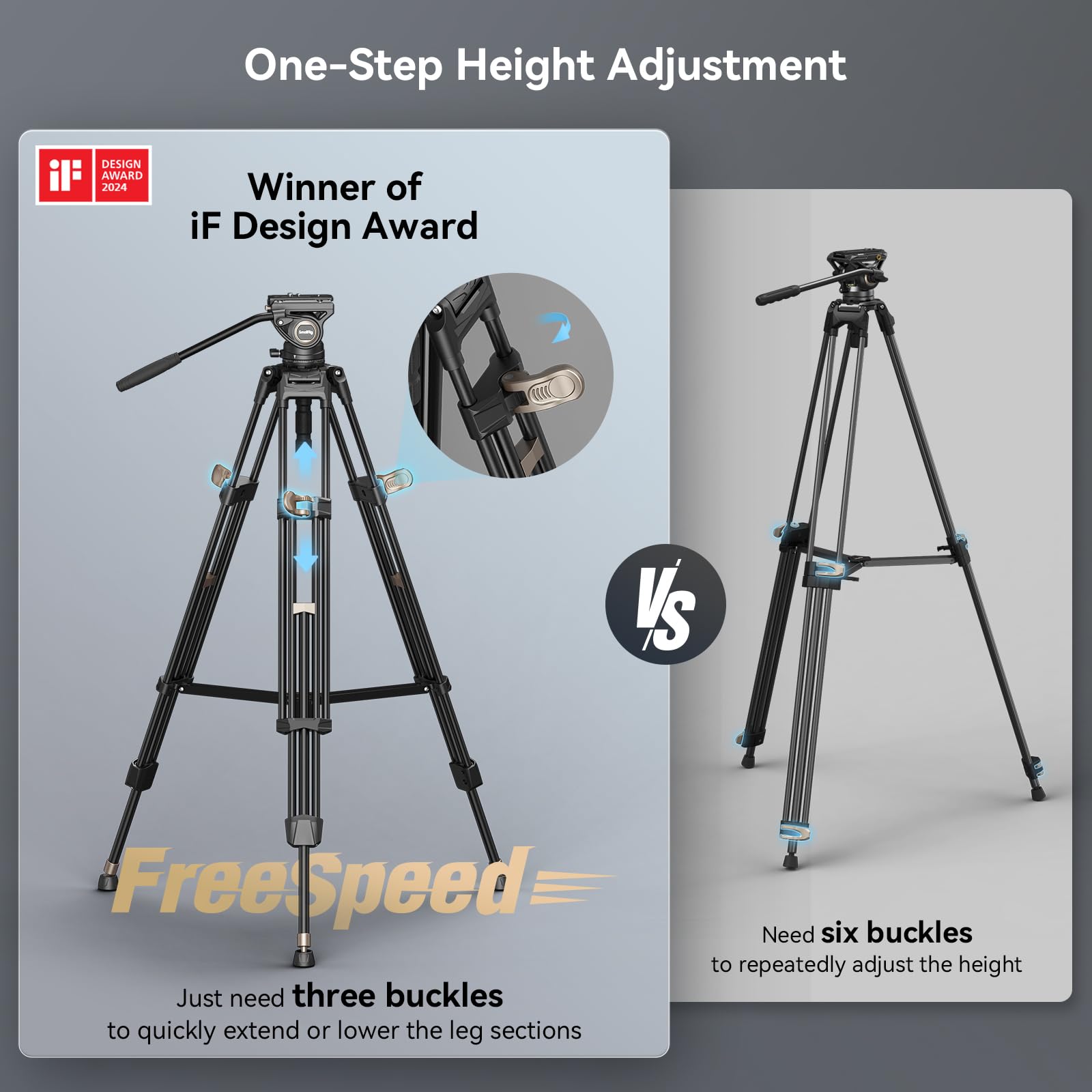 SmallRig FreeBlazer Heavy-Duty Aluminum Alloy Tripod Kit AD-80 | Chính hãng