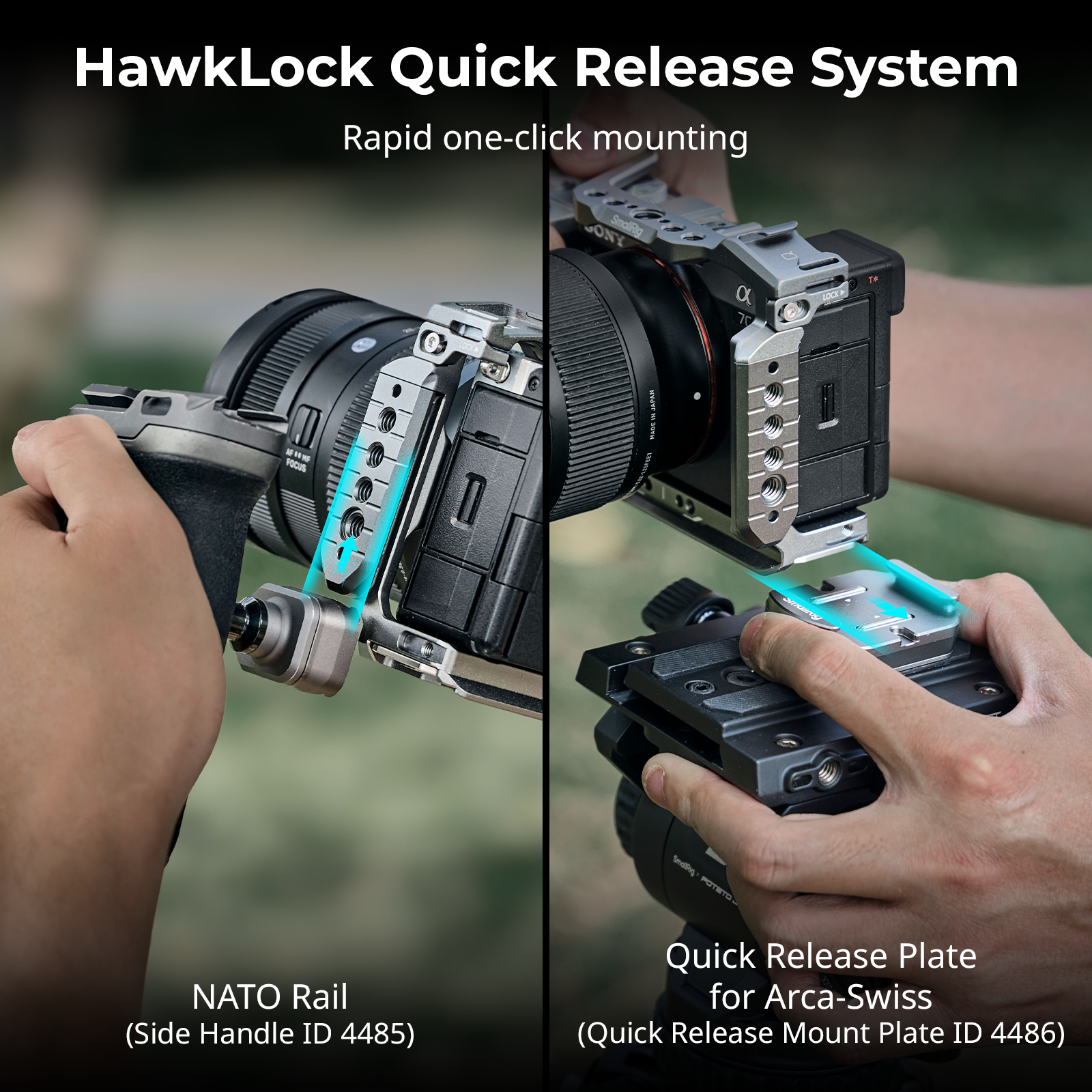 SmallRig “HawkLock” Quick Release Cage Kit with Silicone Handle | Chính hãng