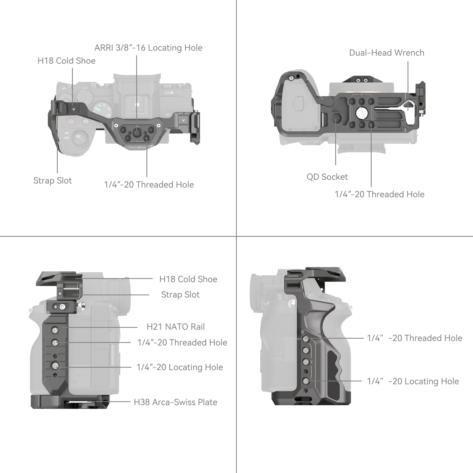 SmallRig HawkLock Quick Release Cage for Sony Alpha 7R | Chính hã - thiết kế và phụ kiện
